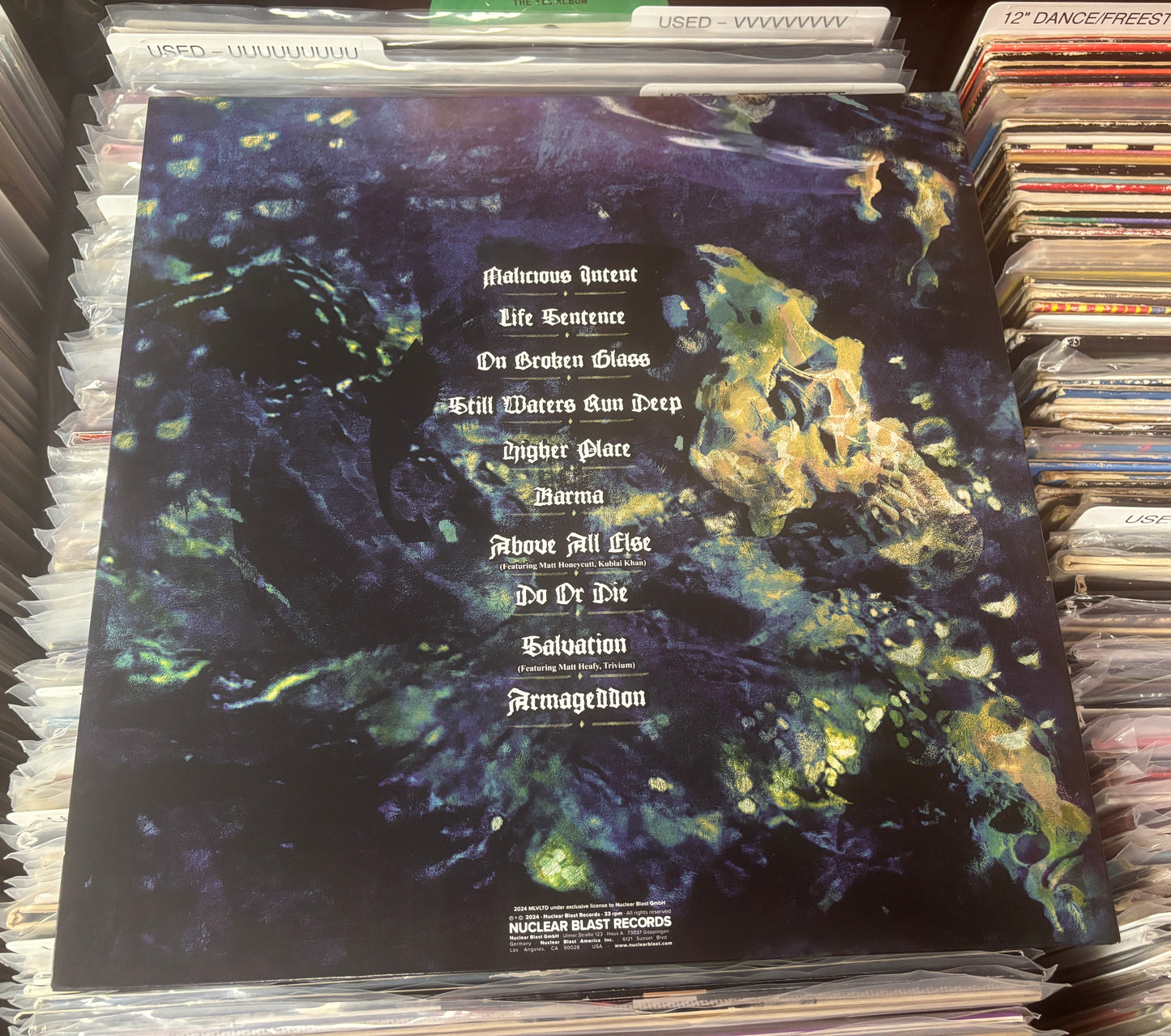 USED: Malevolence - Malicious Intent LP record (silver vinyl)