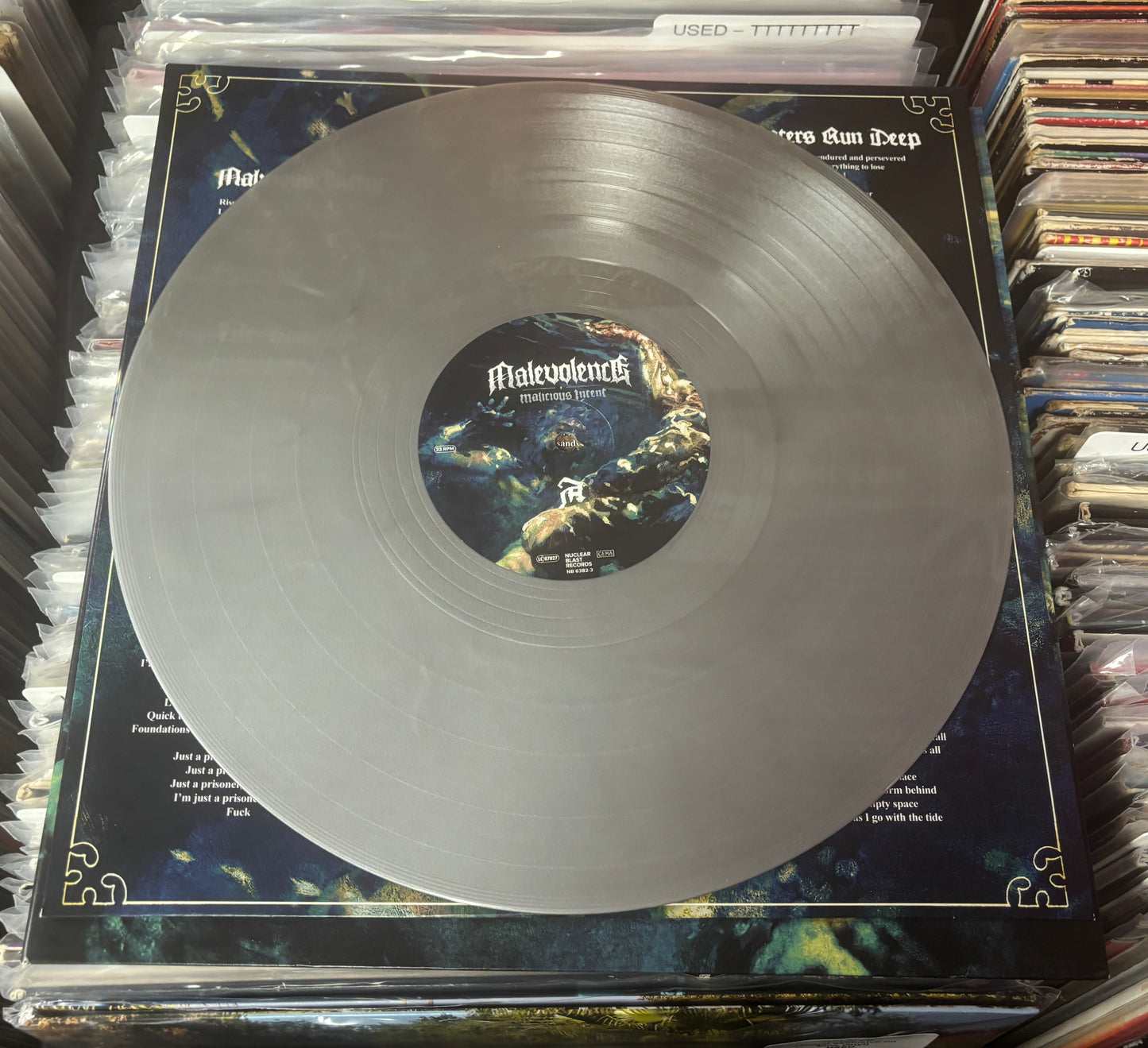USED: Malevolence - Malicious Intent LP record (silver vinyl)