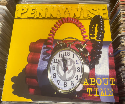 USED: Pennywise - About Time LP record (translucent yellow vinyl)