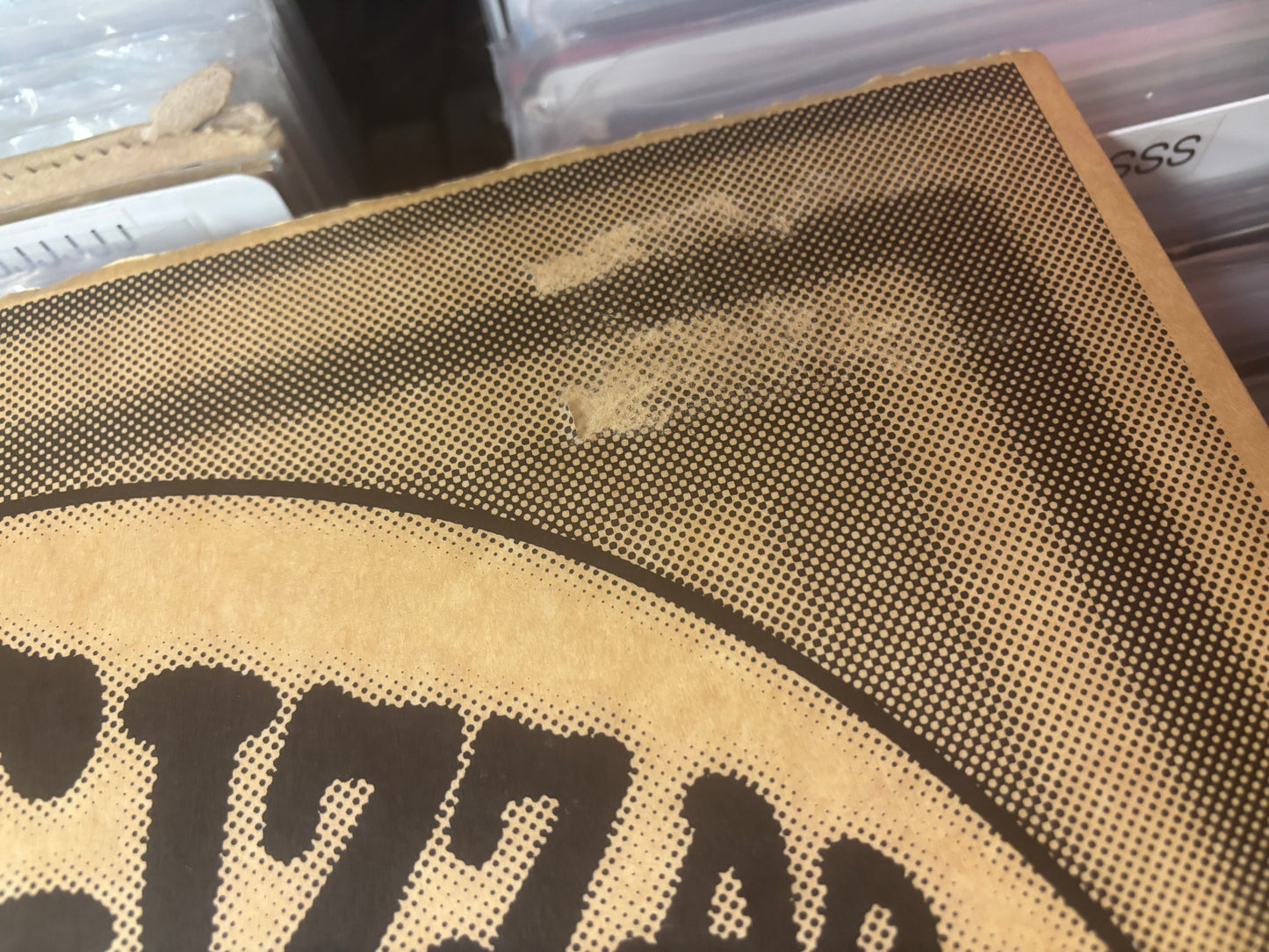 USED: King Gizzard and the Lizard Wizard - Float Along Fill Your Lungs LP record (Psychedelic Eyeball Edition - yellow w/ blue splatter vinyl)