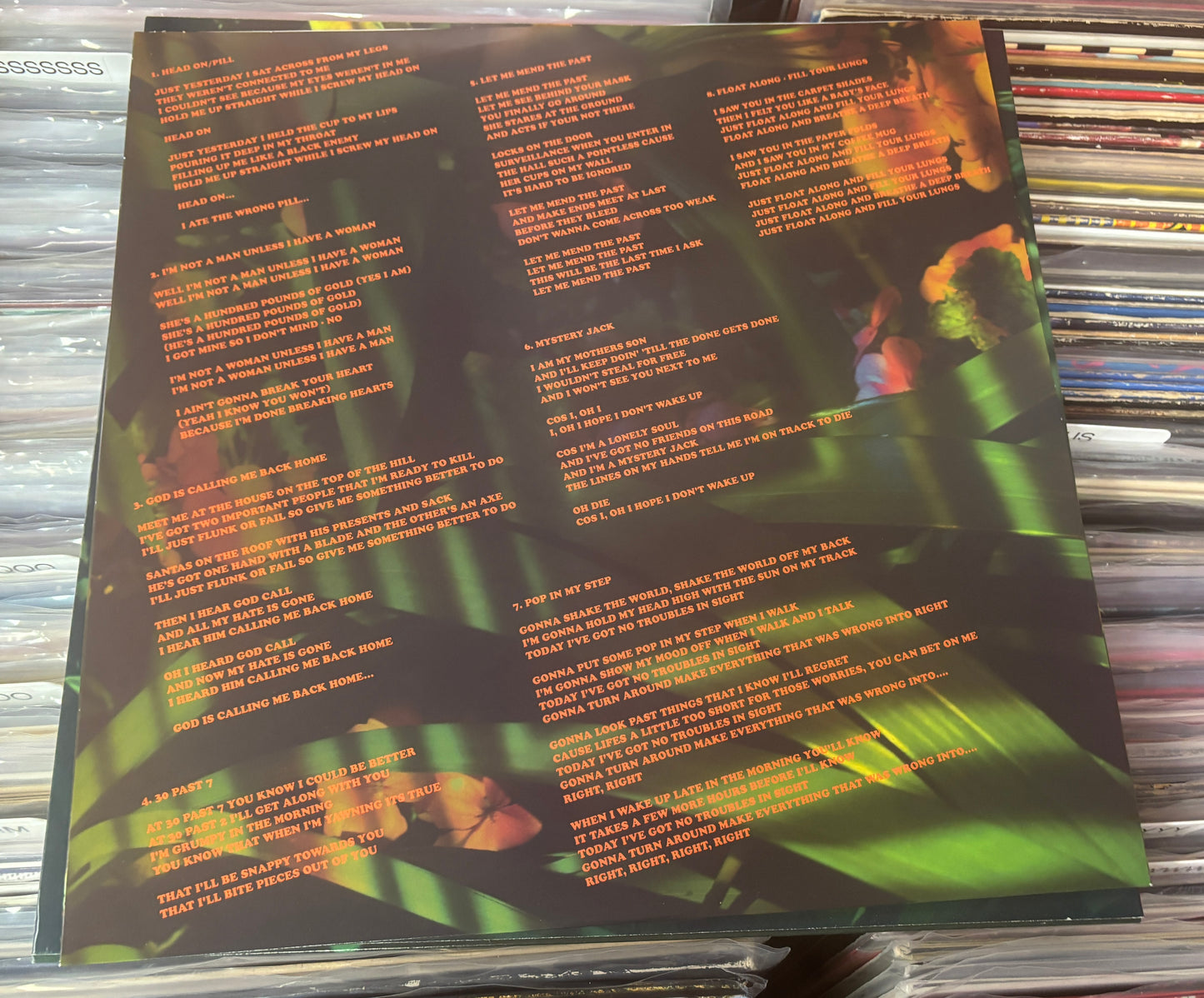 USED: King Gizzard and the Lizard Wizard - Float Along Fill Your Lungs LP record (Psychedelic Eyeball Edition - yellow w/ blue splatter vinyl)