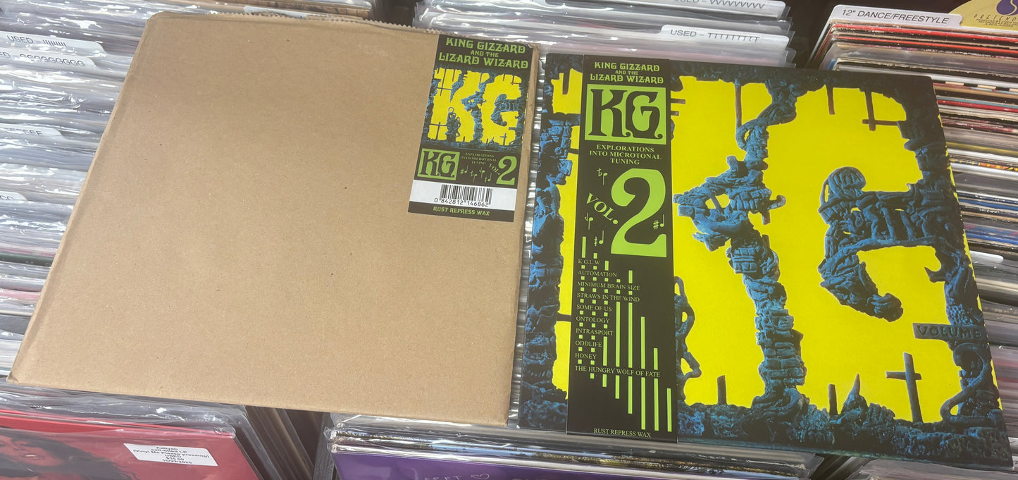USED: King Gizzard and the Lizard Wizard - K.G. (Explorations Into Microtonal Tuning Vol. 2) LP record (orange vinyl)