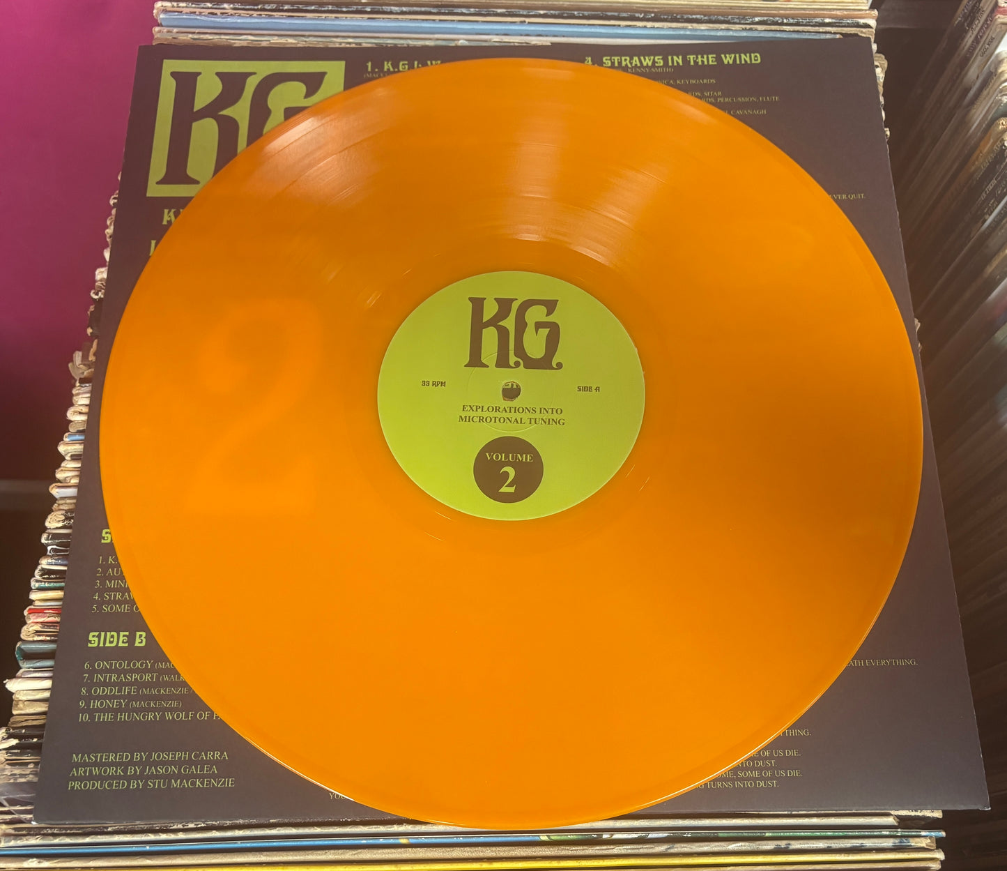 USED: King Gizzard and the Lizard Wizard - K.G. (Explorations Into Microtonal Tuning Vol. 2) LP record (orange vinyl)