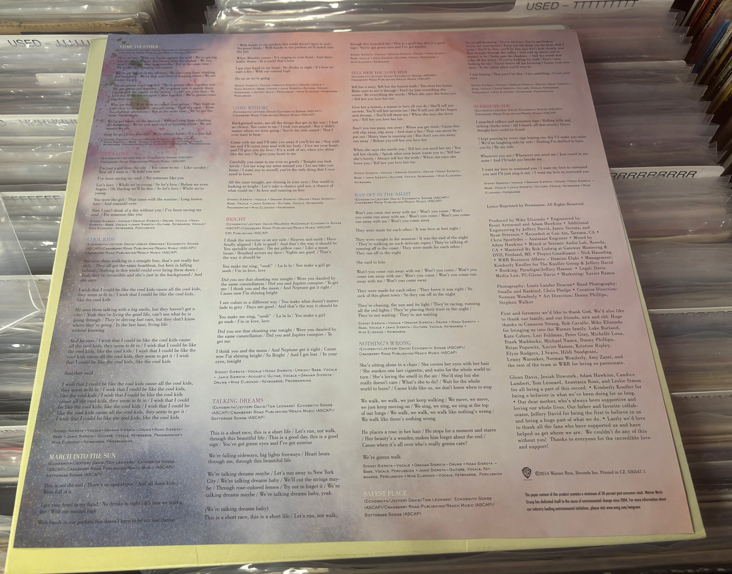 USED: Echosmith - Talking Dreams LP record (Clear w/ Red, Blue and Green Splatter vinyl)