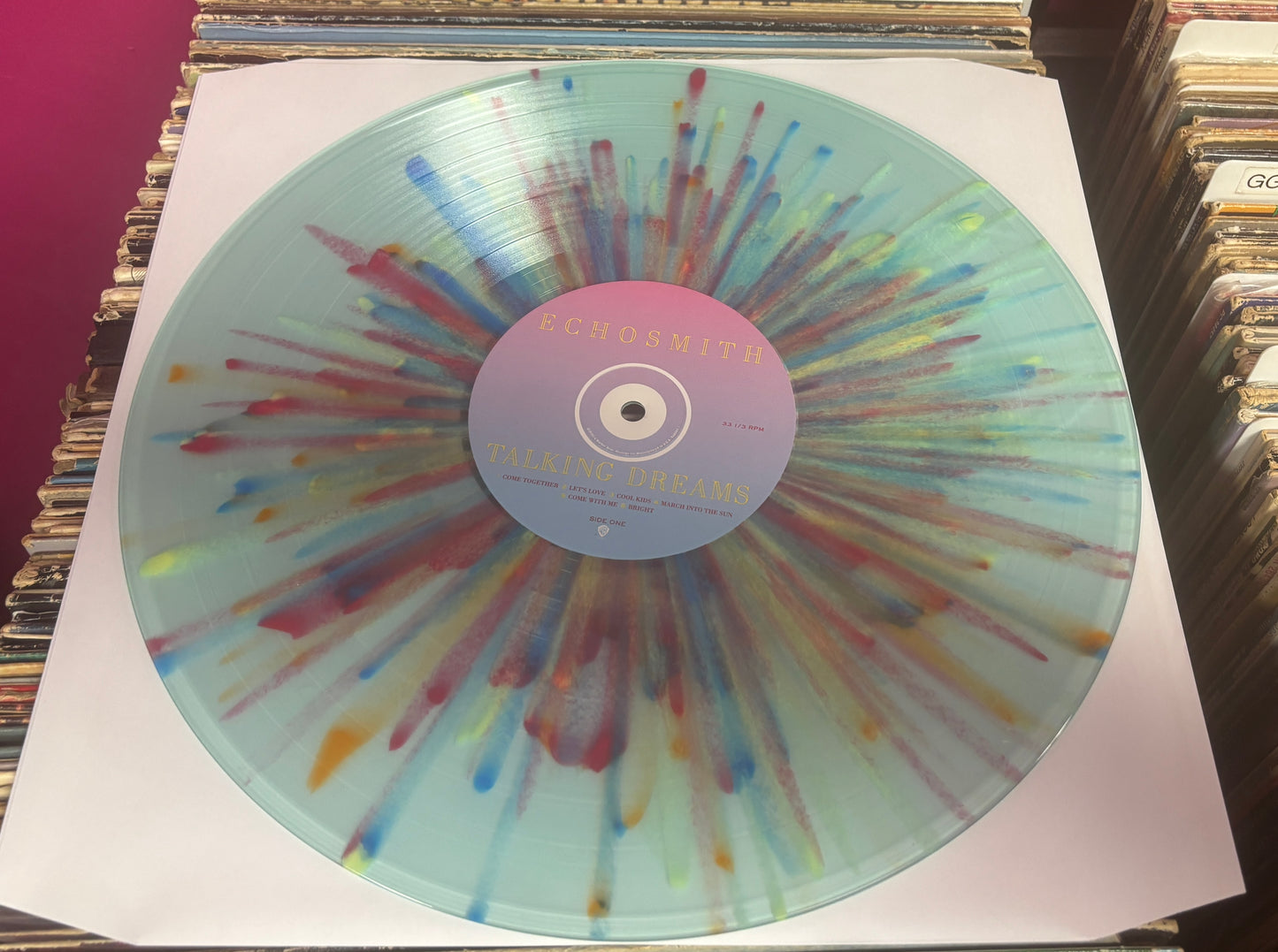 USED: Echosmith - Talking Dreams LP record (Clear w/ Red, Blue and Green Splatter vinyl)