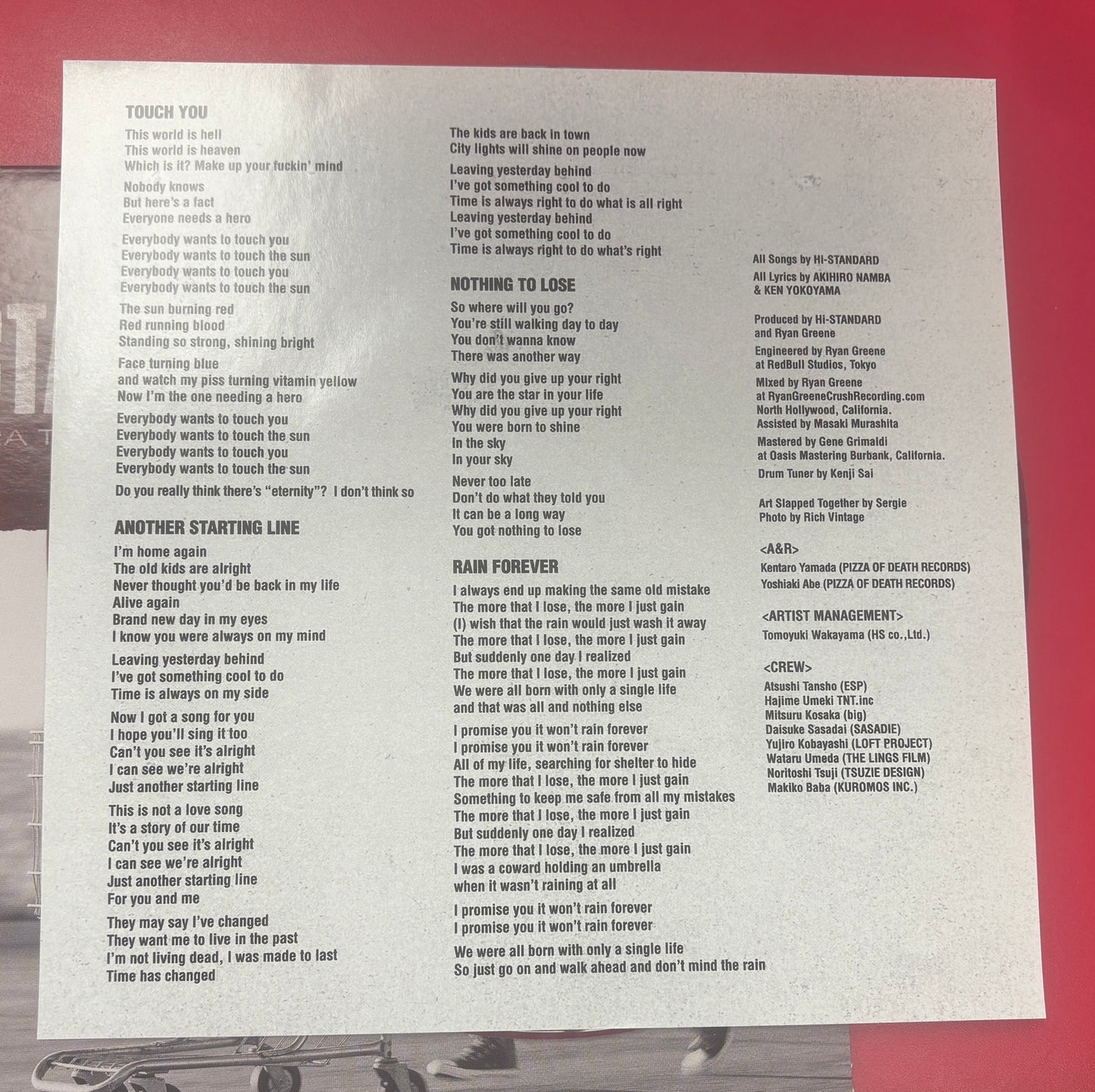 USED: Hi-Standard - Another Starting Line 7" single (oxblood w/ splatter vinyl)