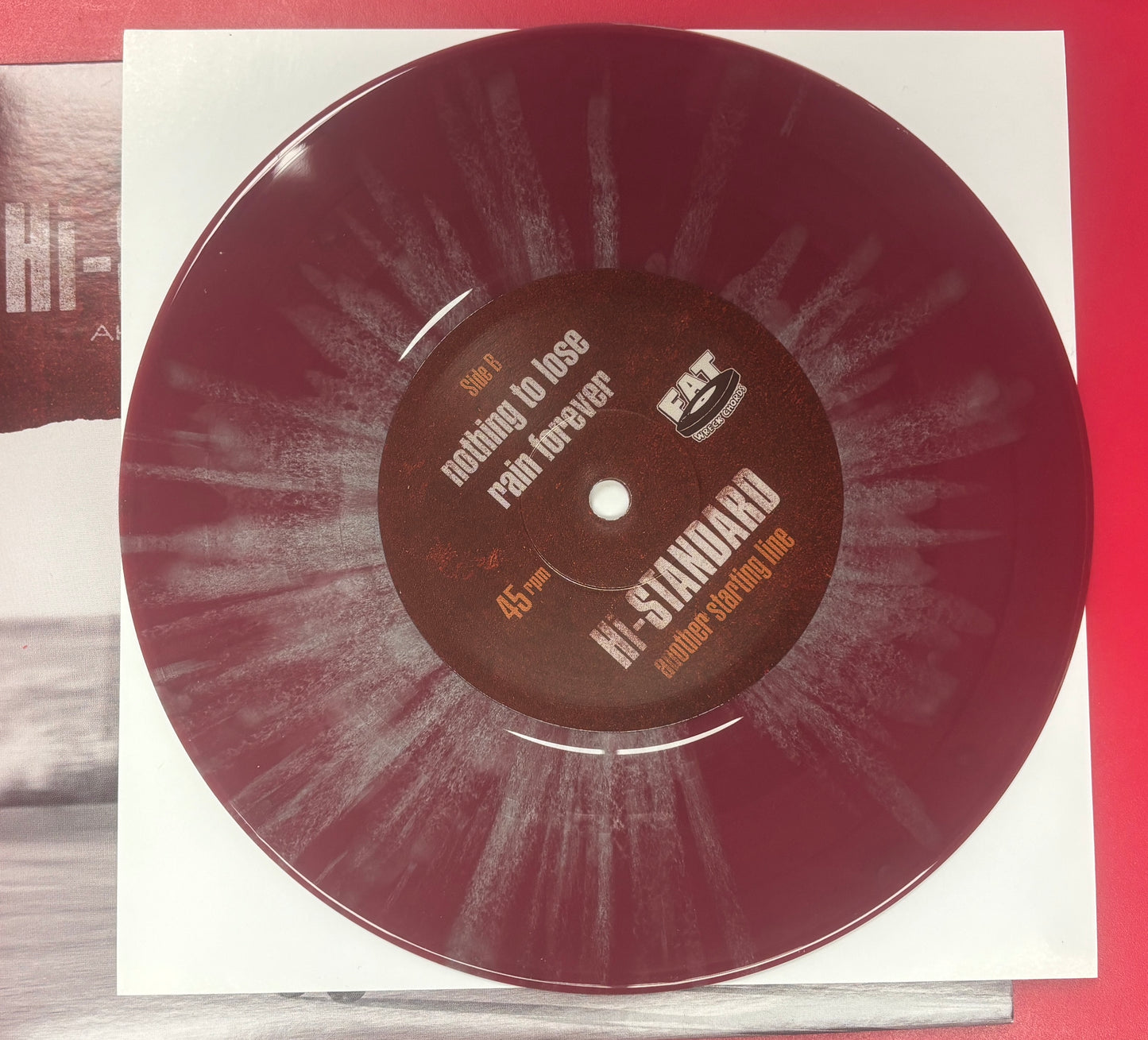 USED: Hi-Standard - Another Starting Line 7" single (oxblood w/ splatter vinyl)