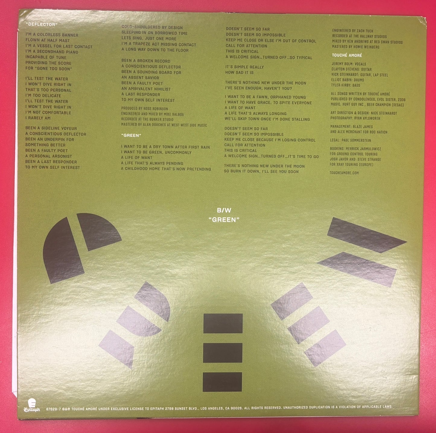 USED: Touche Amore - Deflector 7" single (milky clear w/ green splatter vinyl)