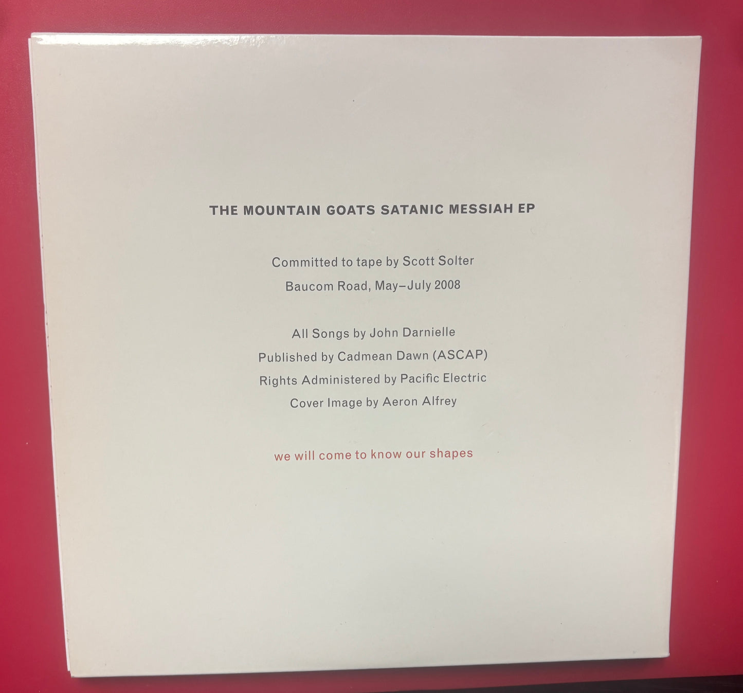 USED: The Mountain Goats - Satanic Messiah 2x7" vinyl EP (2008)