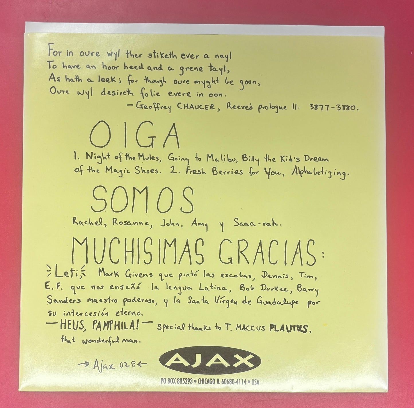 USED: The Mountain Goats - Chile De Arbol 7" EP vinyl record (1993)