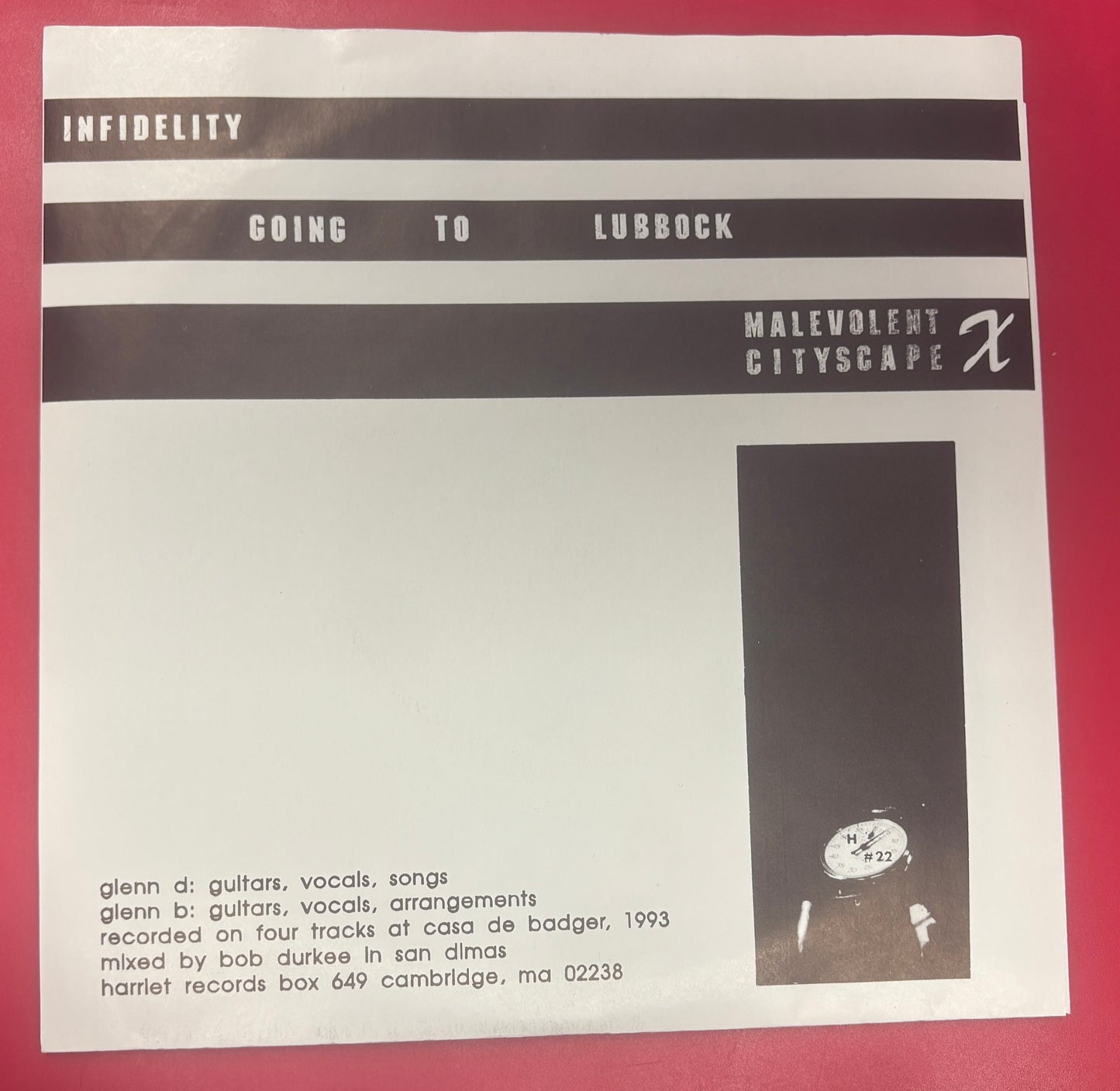 USED: The Extra Glenns - Infidelity 7" single vinyl record (1993)