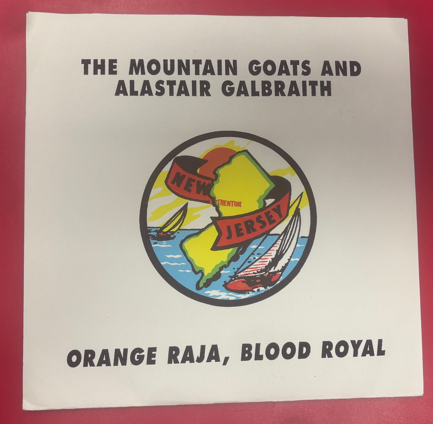 USED: The Mountain Goats and Alastair Galbraith - Orange Raja, Blood Royal 7" vinyl record (1994)
