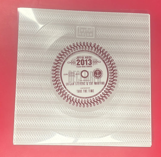 USED: Sufjan Stevens & Cat Martino - Take the Time 7" clear vinyl flexi disc record
