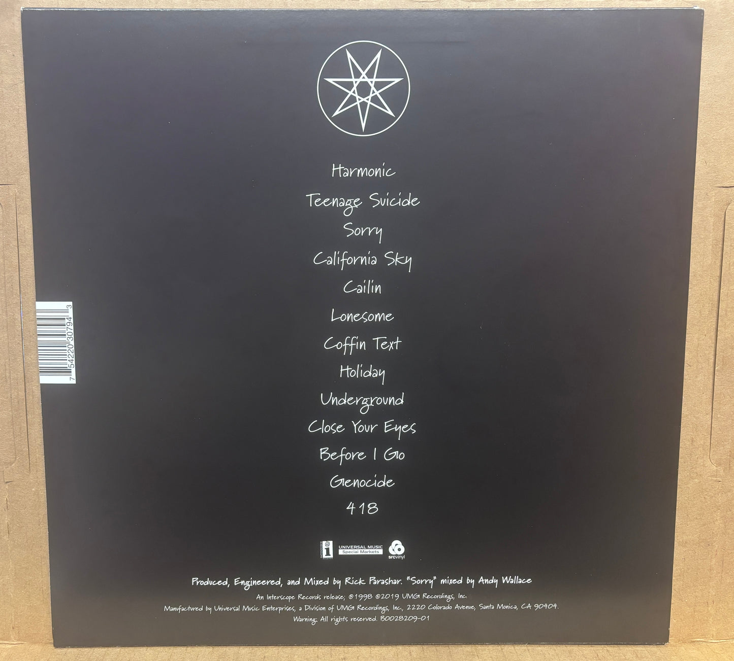 USED: Unwritten Law - Self-titled LP white vinyl record Limited to 1000 copies