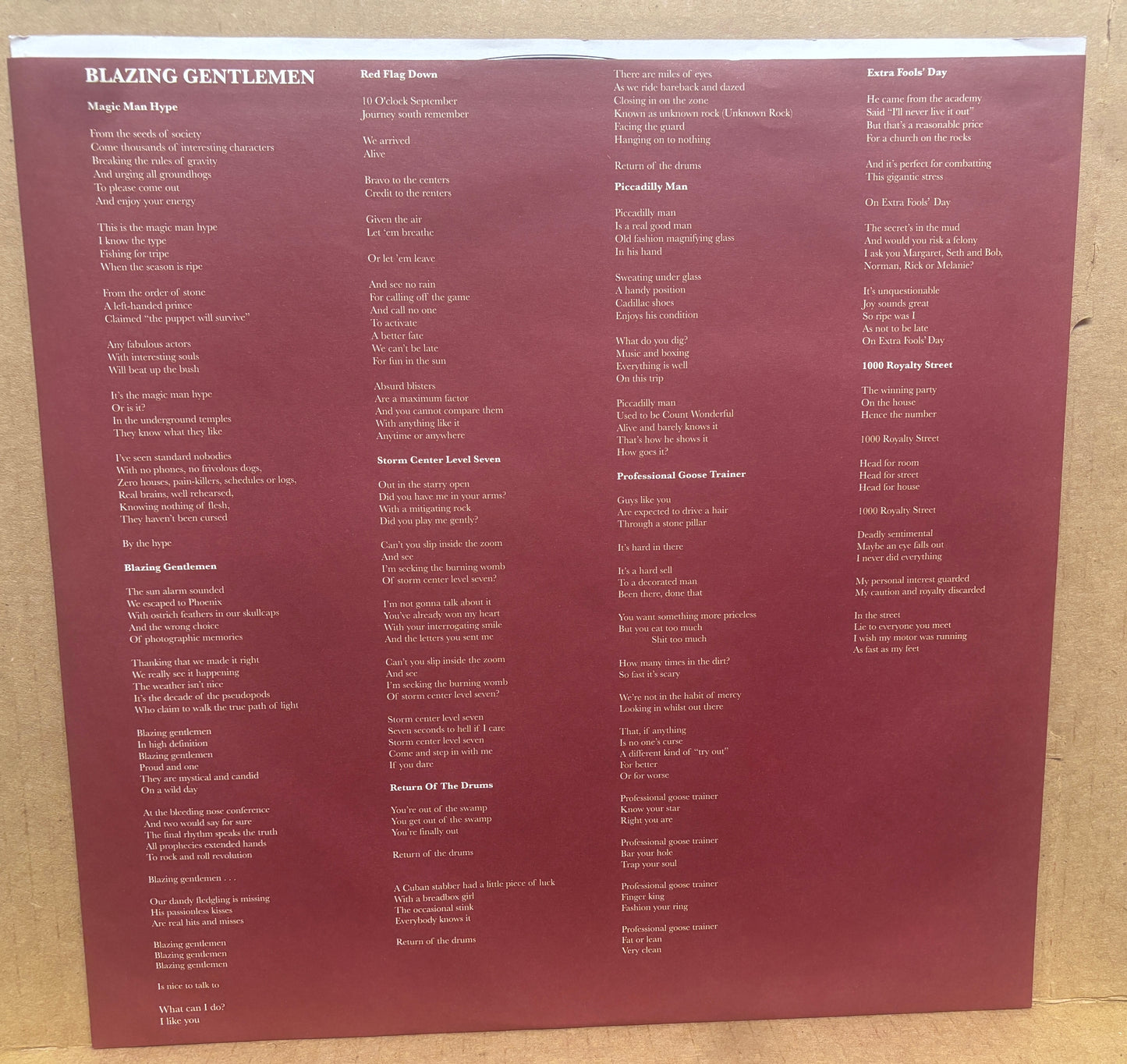 USED: Robert Pollard - Blazing Gentlemen LP vinyl record Limited to 1000