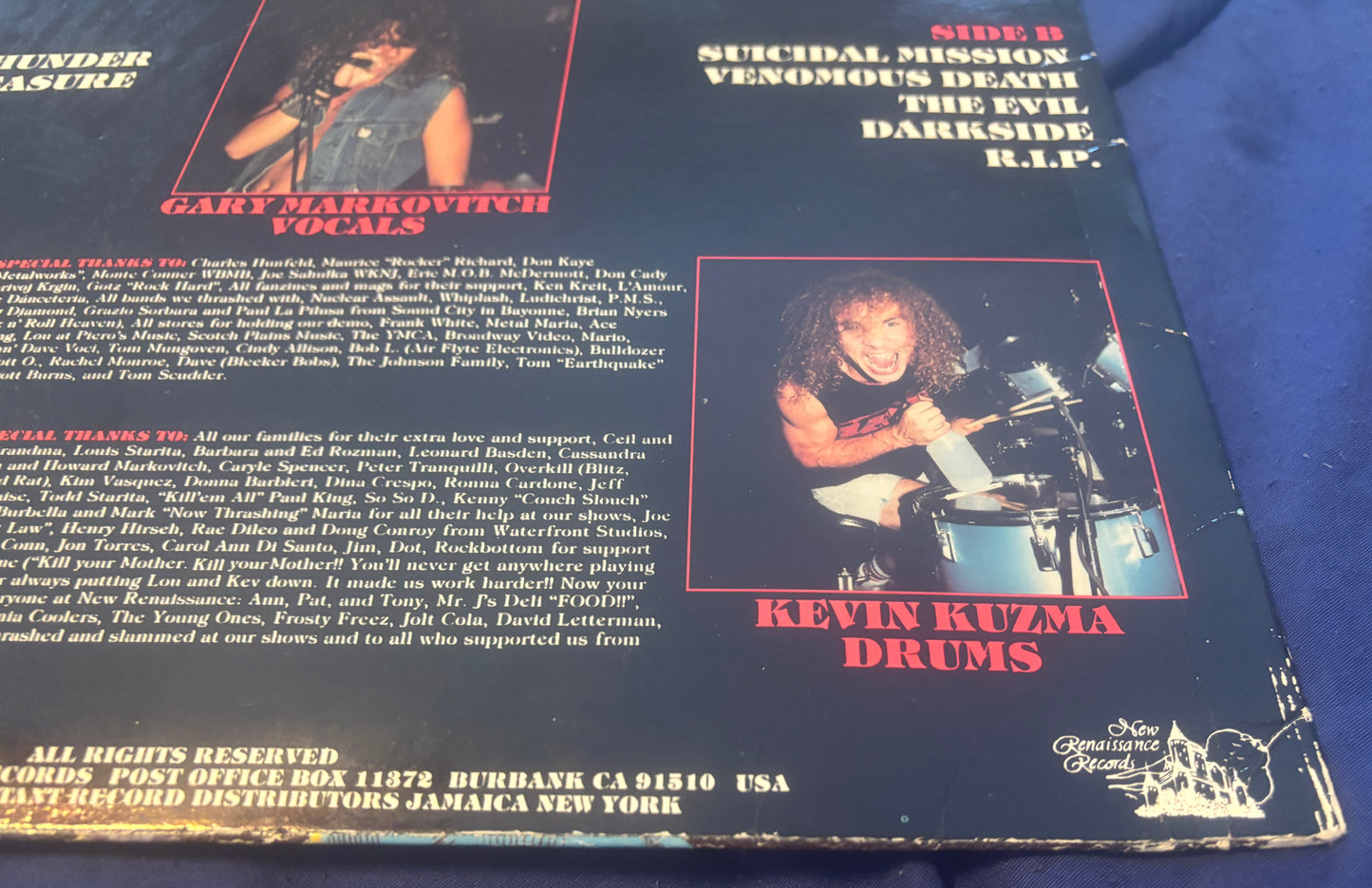 USED: Blood Feast - Kill for Pleasure LP vinyl record (original 1987 pressing)