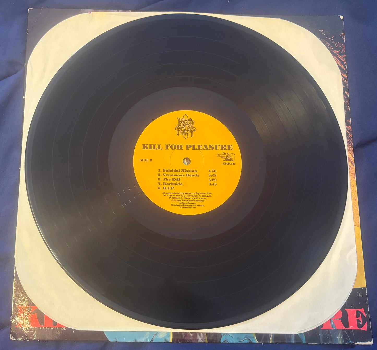 USED: Blood Feast - Kill for Pleasure LP vinyl record (original 1987 pressing)