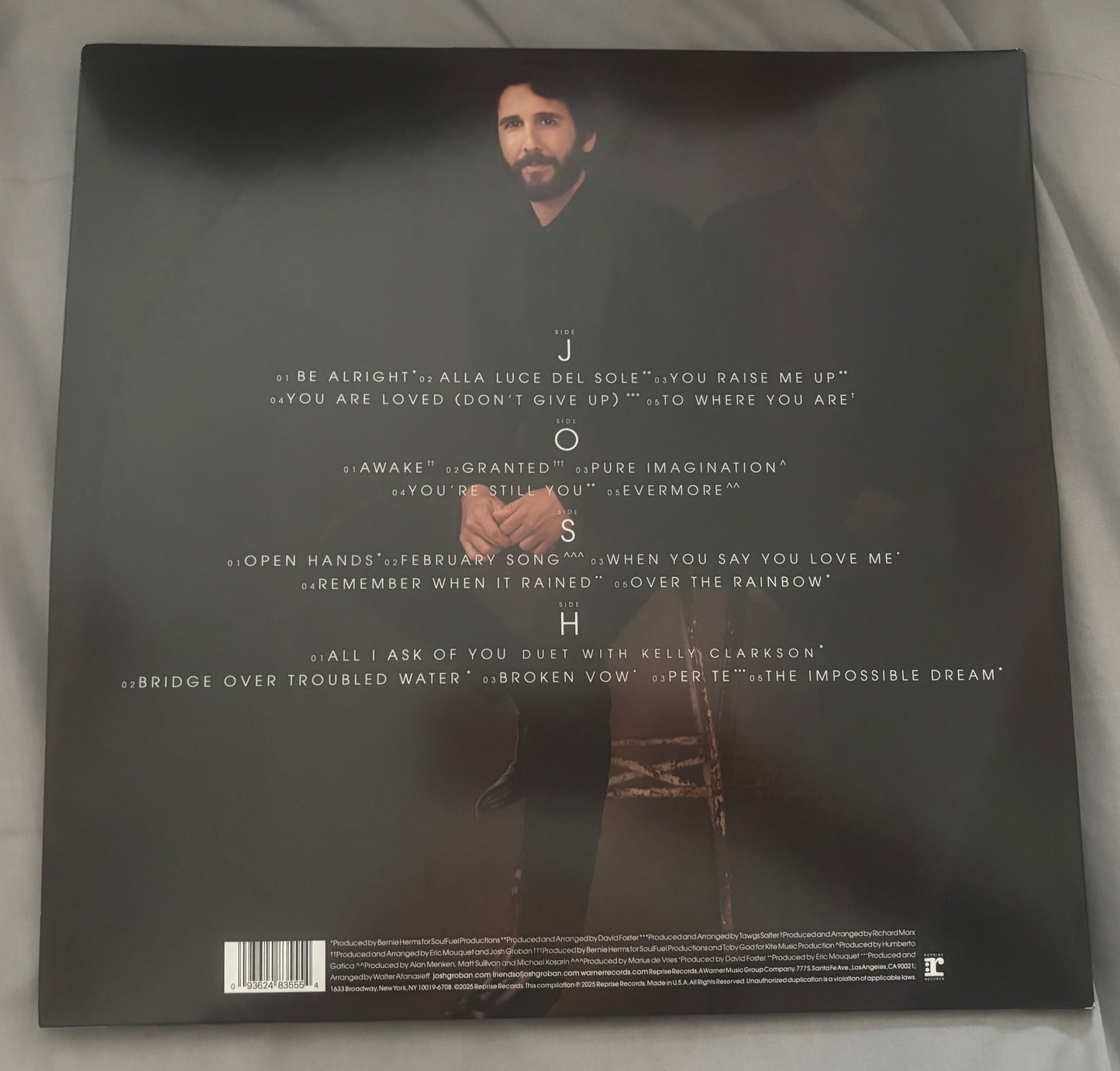 USED: Josh Groban - Gems 2xLP vinyl record (clear vinyl)
