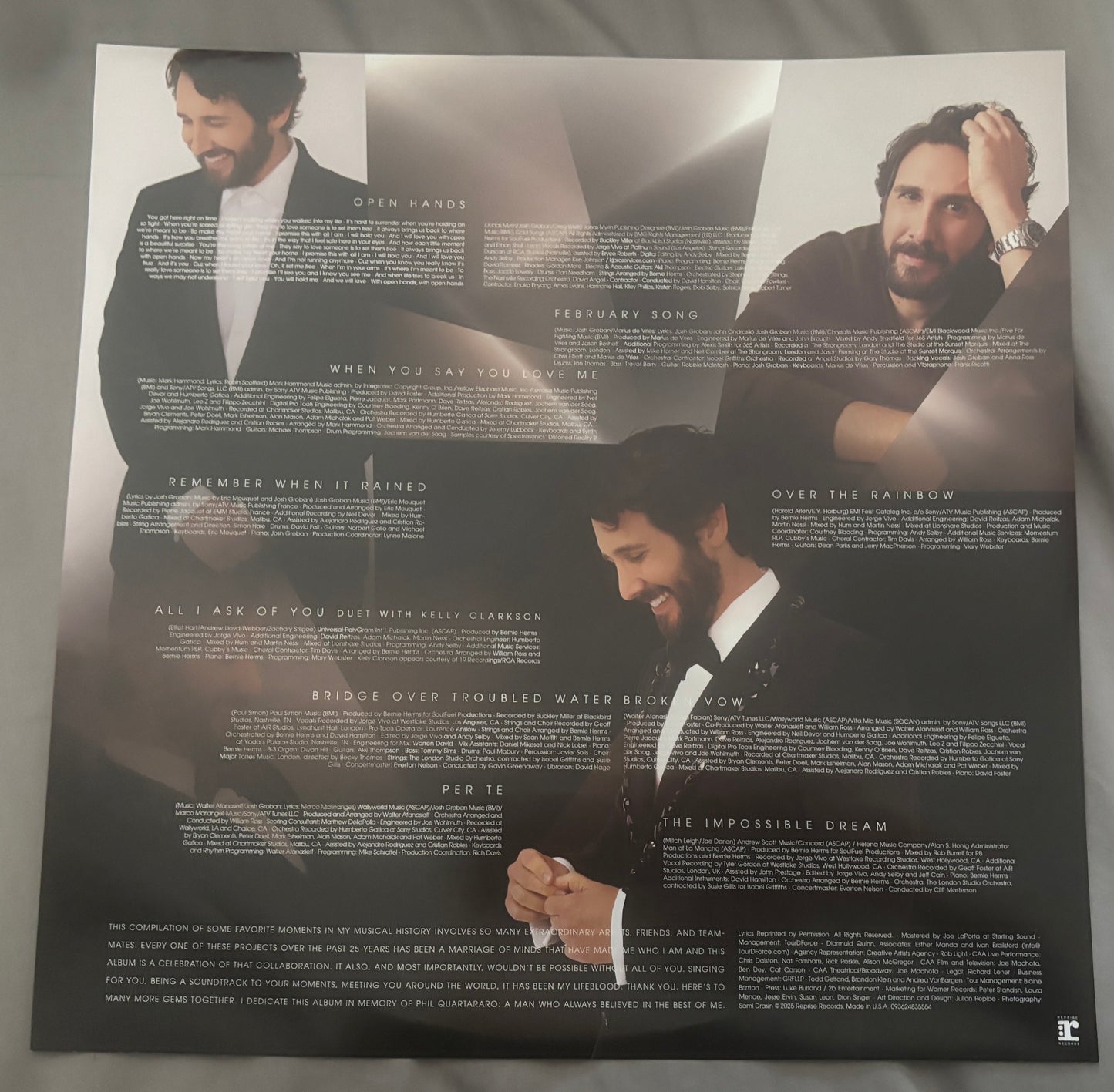 USED: Josh Groban - Gems 2xLP vinyl record (clear vinyl)