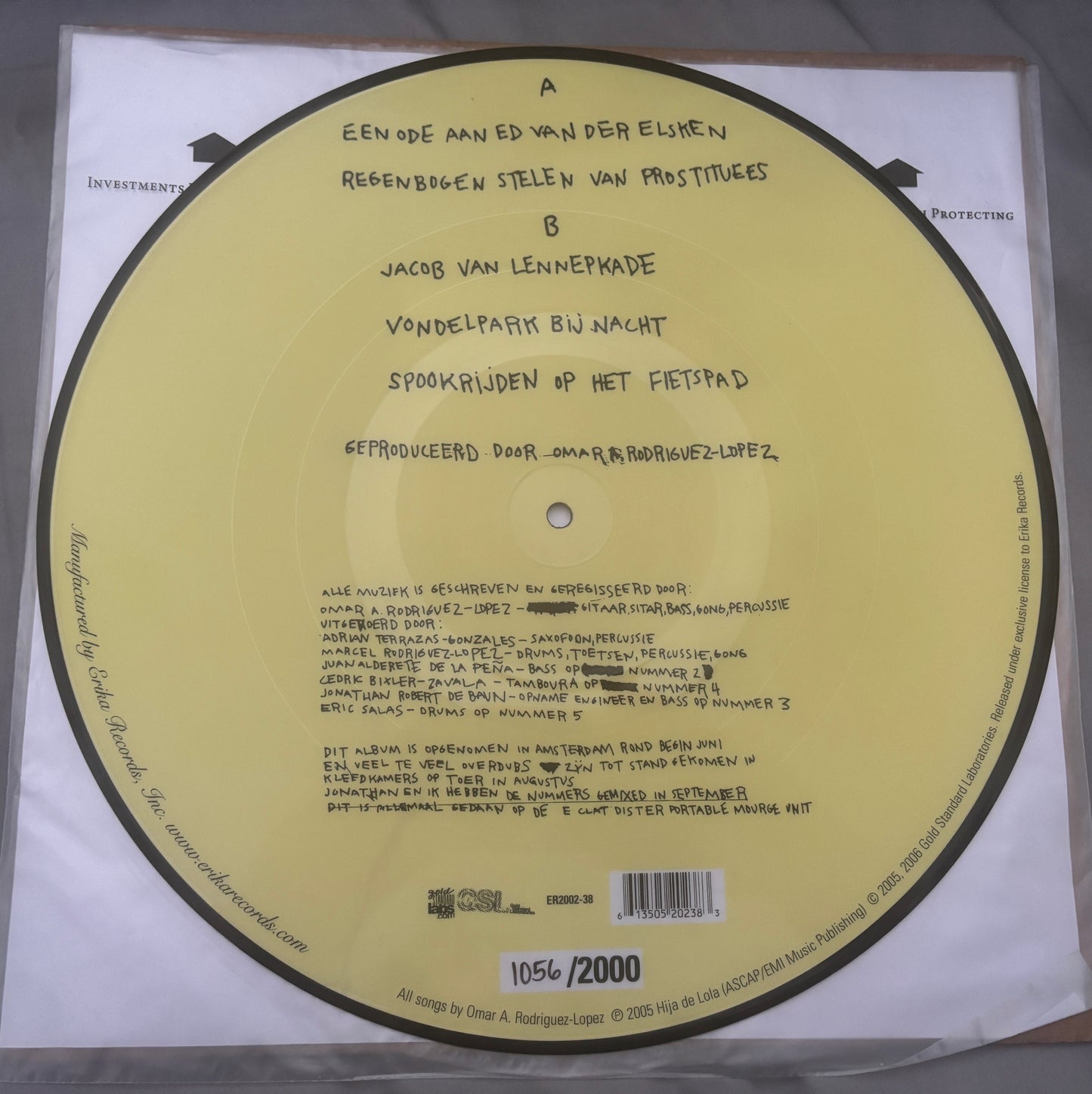 USED: Omar Rodriguez (of the Mars Volta) - Selt-titled LP vinyl picture disc record (2006 pressing Limited to 2000 and numbered)