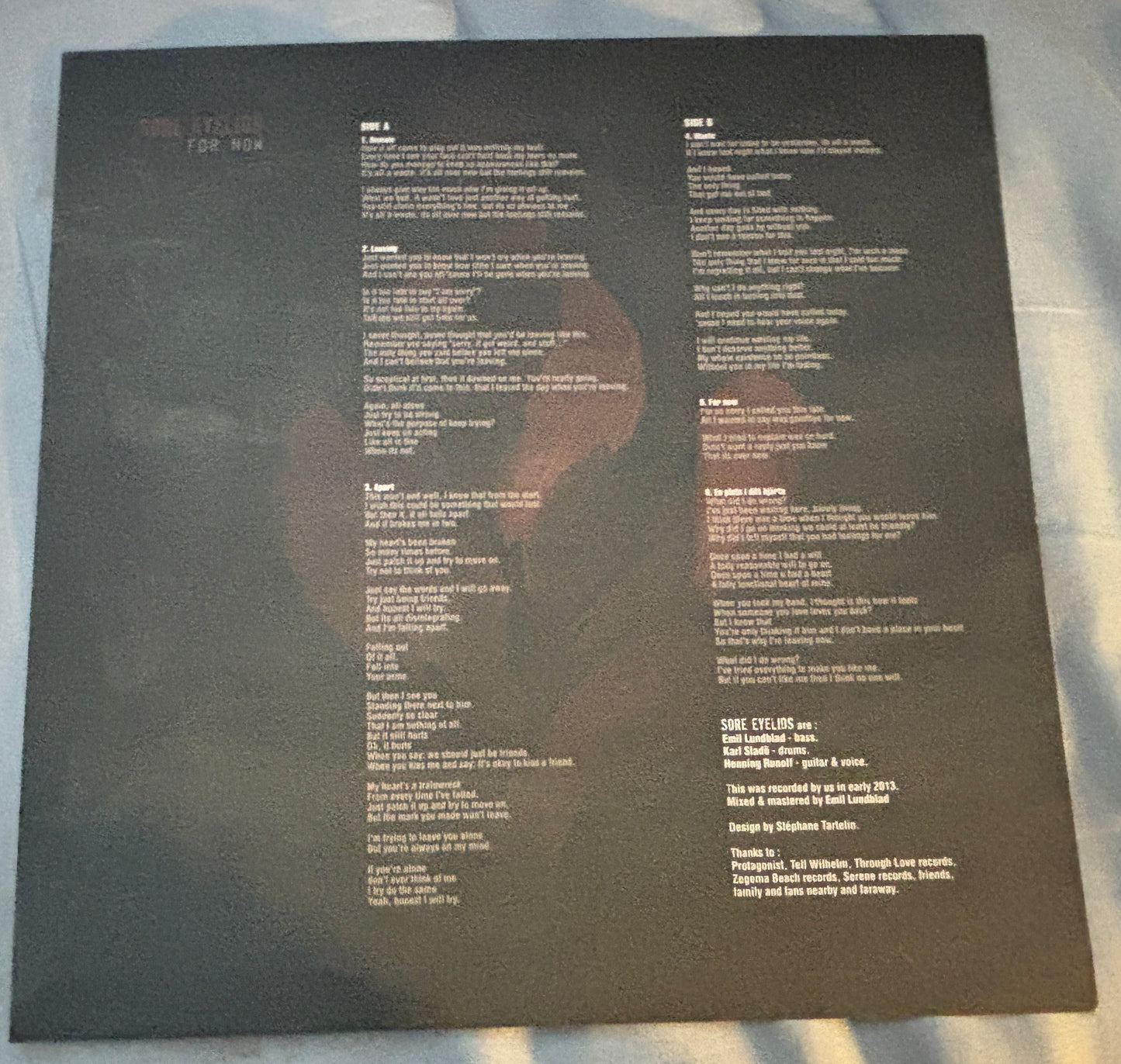USED: Sore Eyelids - For Now LP vinyl record (2014 pressing on red vinyl limited to 200)