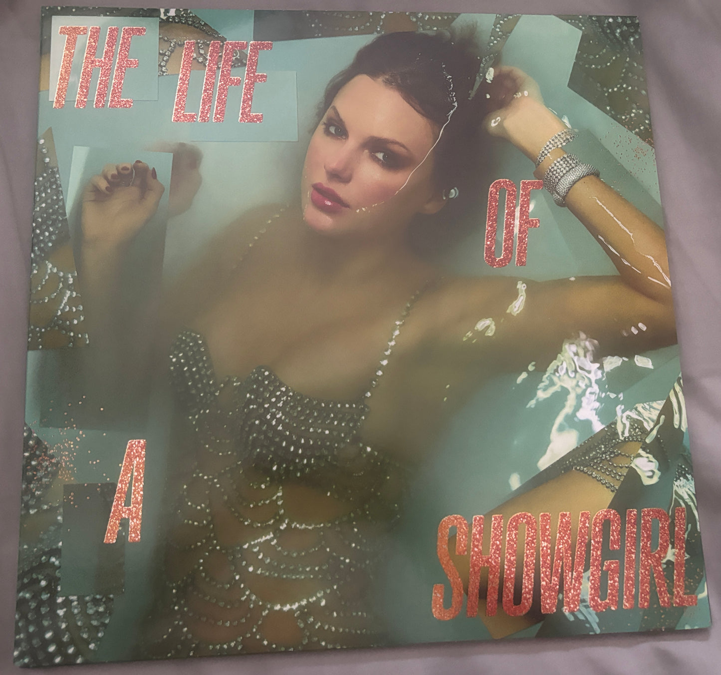 USED: Taylor Swift - The Life of a Showgirl LP orange glitter vinyl record