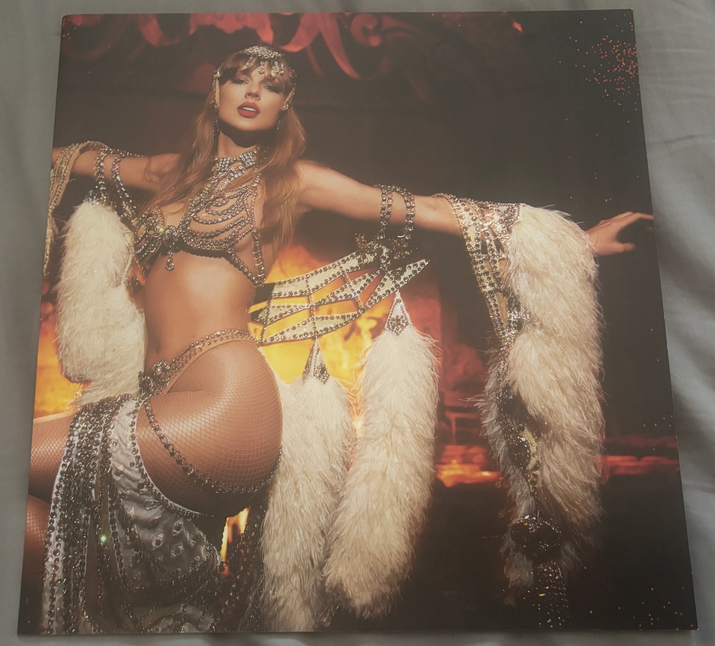 USED: Taylor Swift - The Life of a Showgirl LP orange glitter vinyl record