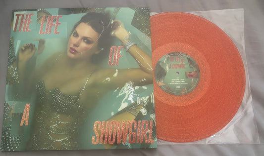 USED: Taylor Swift - The Life of a Showgirl LP orange glitter vinyl record