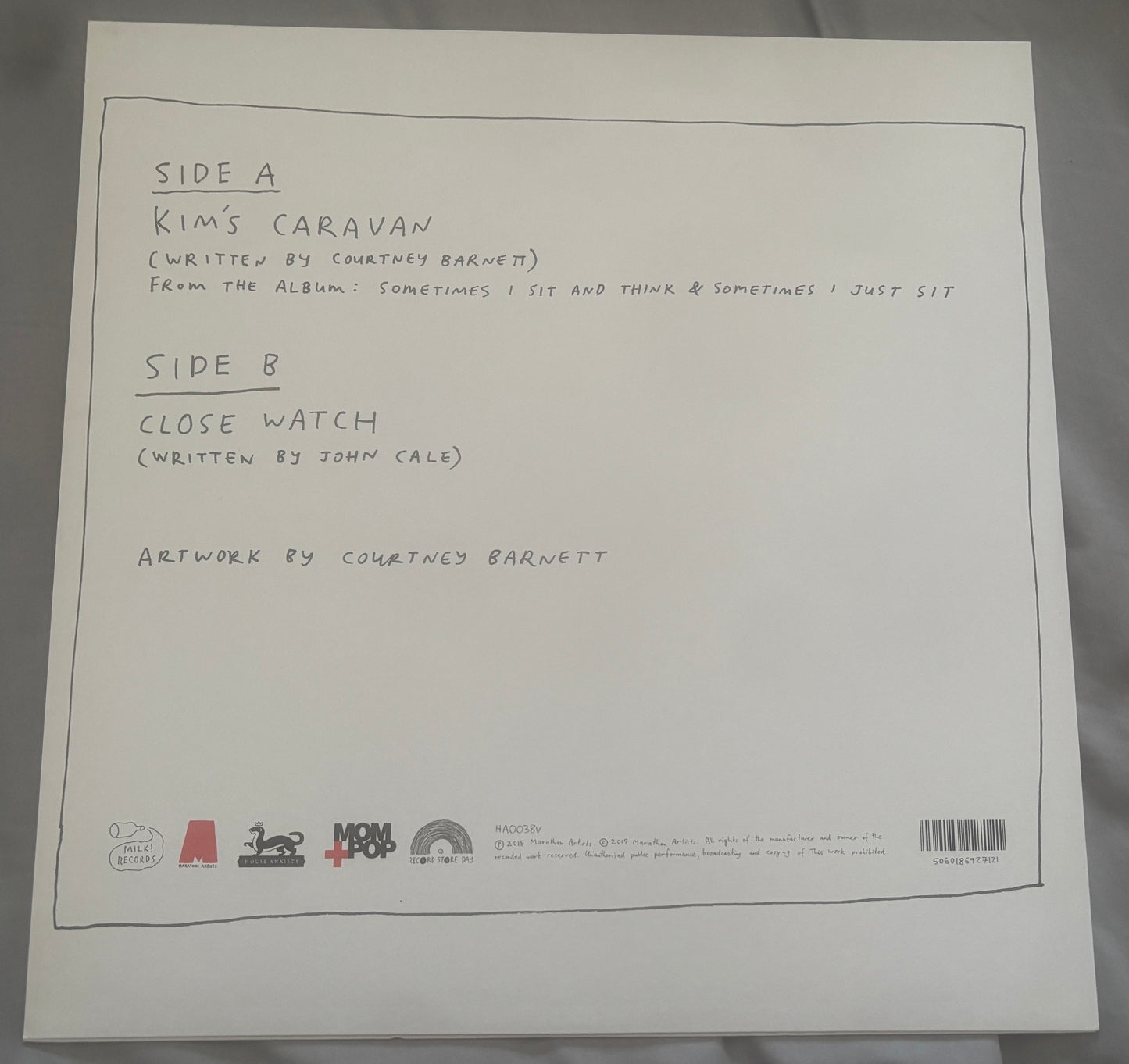 USED: Courtney Barnett - Kim's Caravan 12" single vinyl record (2015 RSD release)