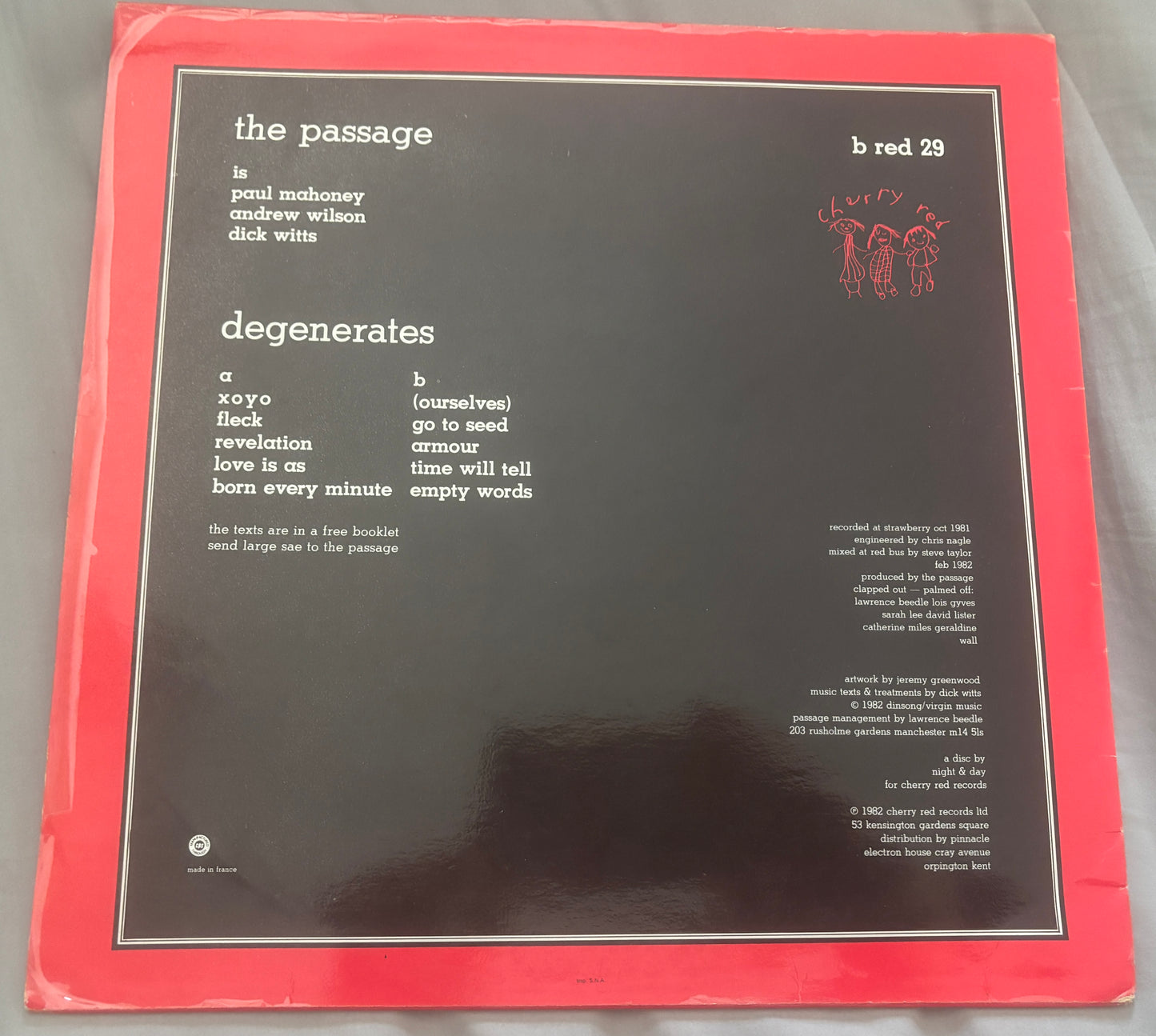 USED: The Passage - Degenerates LP vinyl record (original 1982 UK pressing)