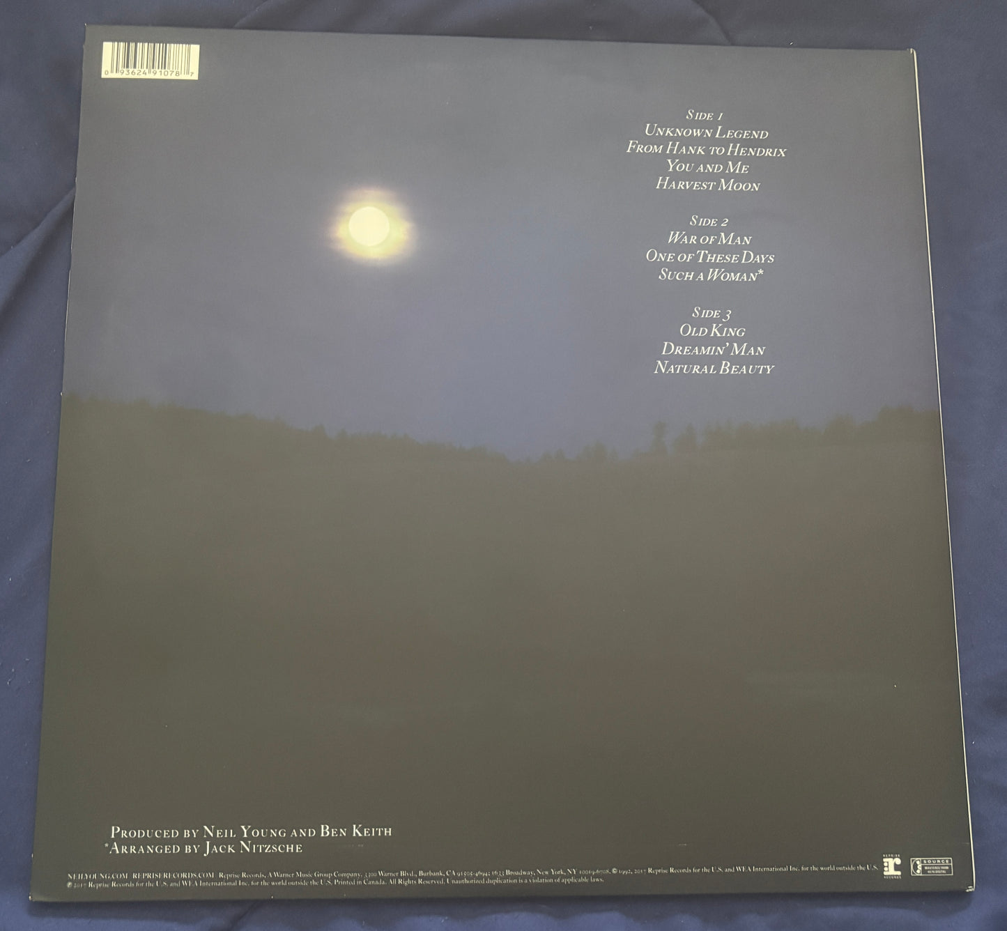 USED: Neil Young - Harvest Moon 2xLP vinyl record (2017 reissue w/ etching)