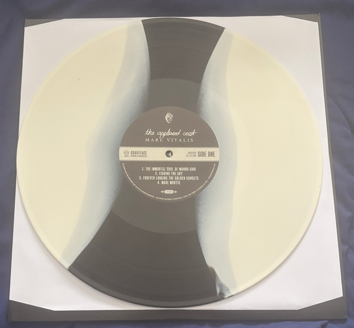 USED: The Appleseed Cast - Mare Vitalis 2xLP black and white stripe vinyl record (2015 pressing limited and numbered)