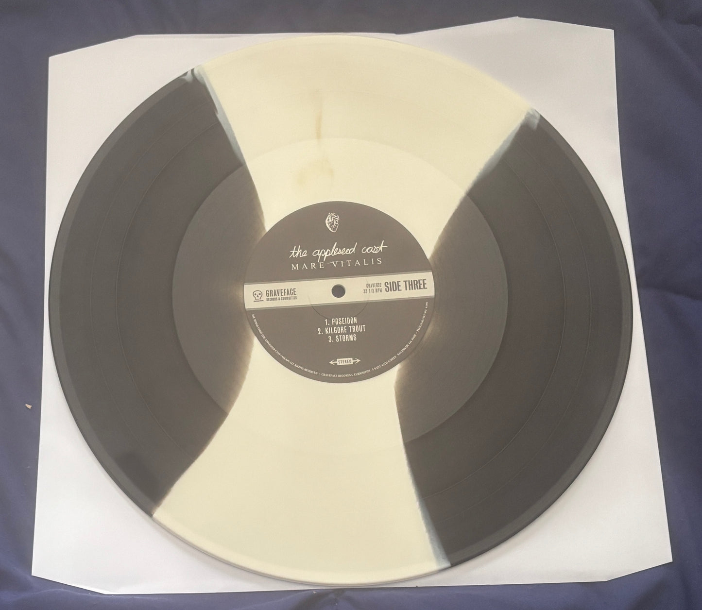 USED: The Appleseed Cast - Mare Vitalis 2xLP black and white stripe vinyl record (2015 pressing limited and numbered)