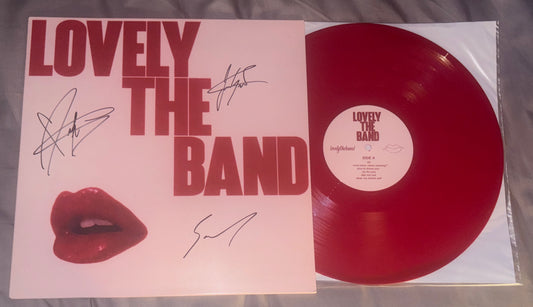 USED: LOVELYTHEBAND - Self-titled LP red vinyl record (autographed)