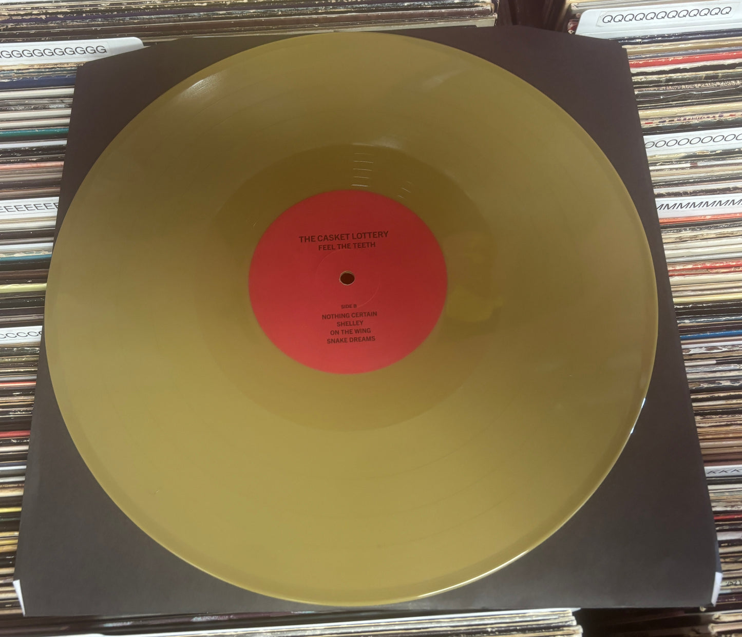 USED: The Casket Lottery - Feel the Teeth LP "Bell Penny Gold" vinyl record (Limited to 350)