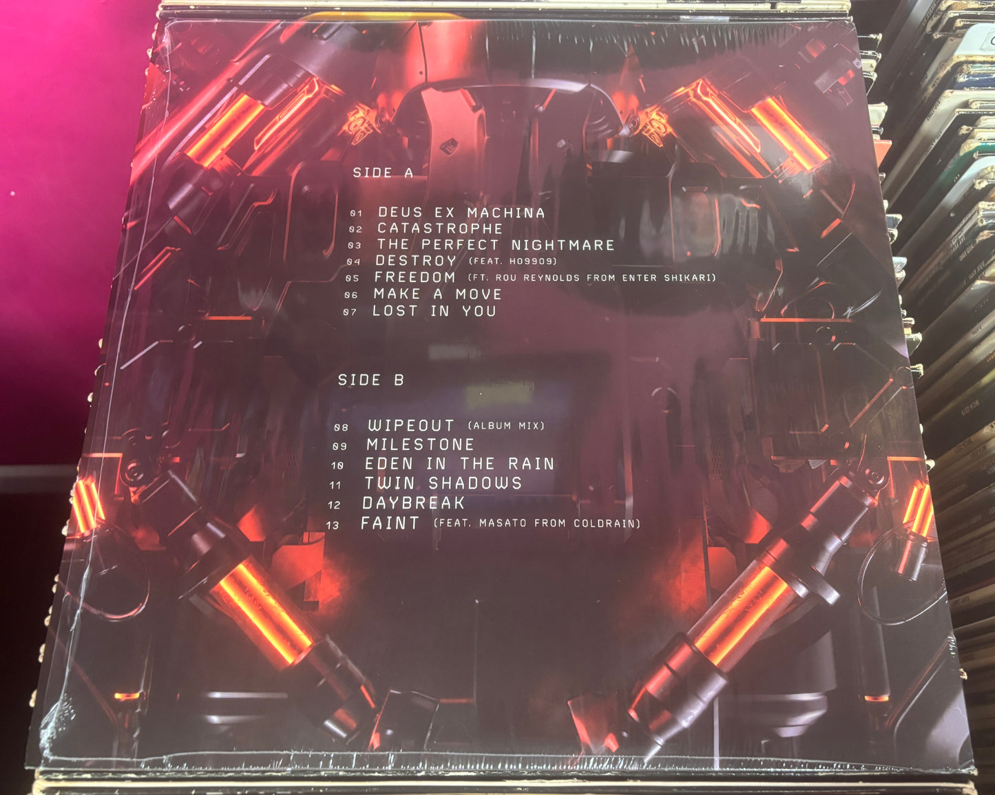 USED: Crossfaith - Ex_Machina LP orange & black splatter vinyl record (2018 Australian Pressing)