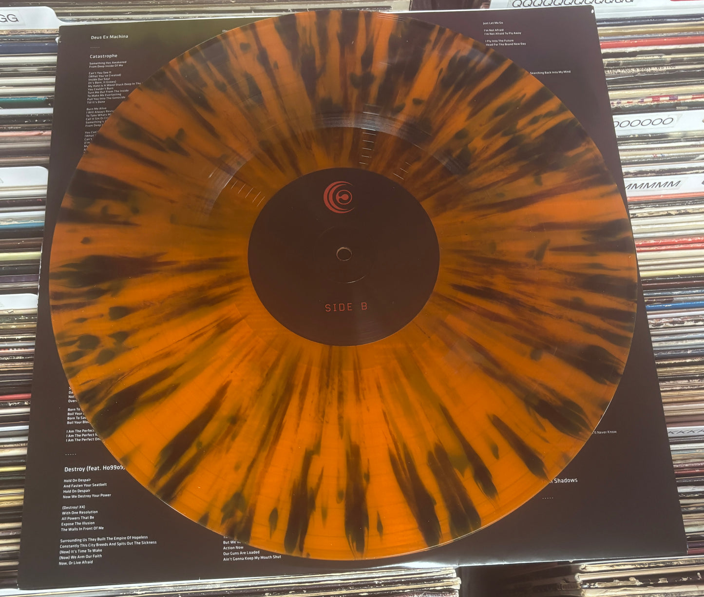 USED: Crossfaith - Ex_Machina LP orange & black splatter vinyl record (2018 Australian Pressing)