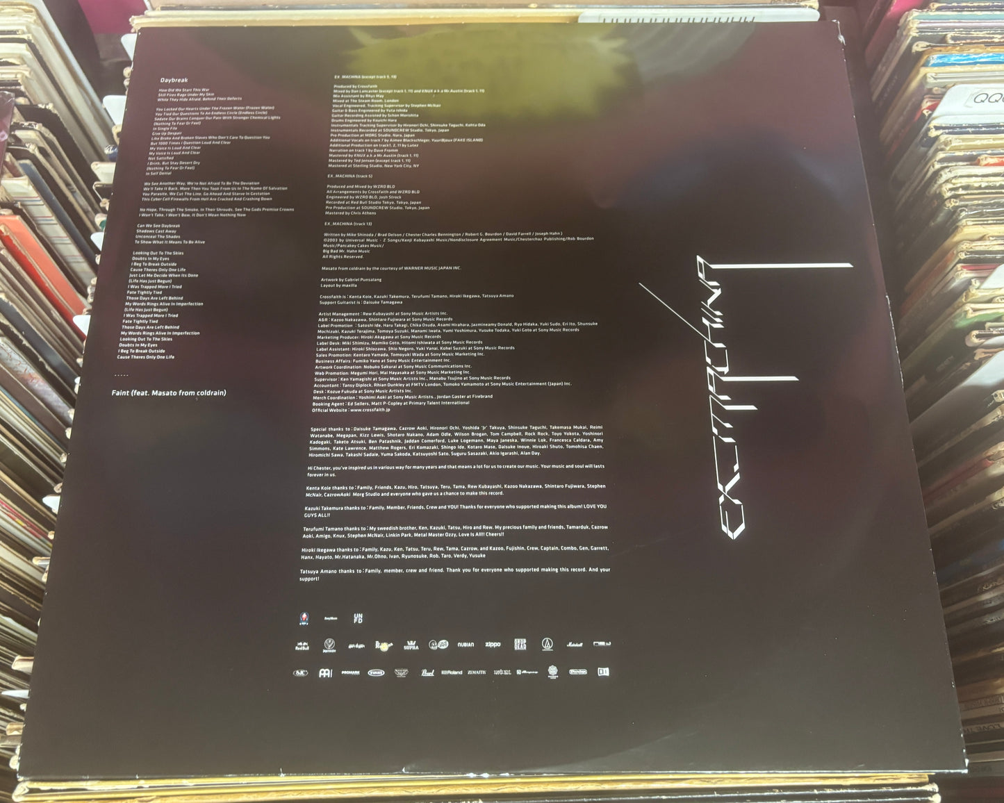 USED: Crossfaith - Ex_Machina LP orange & black splatter vinyl record (2018 Australian Pressing)