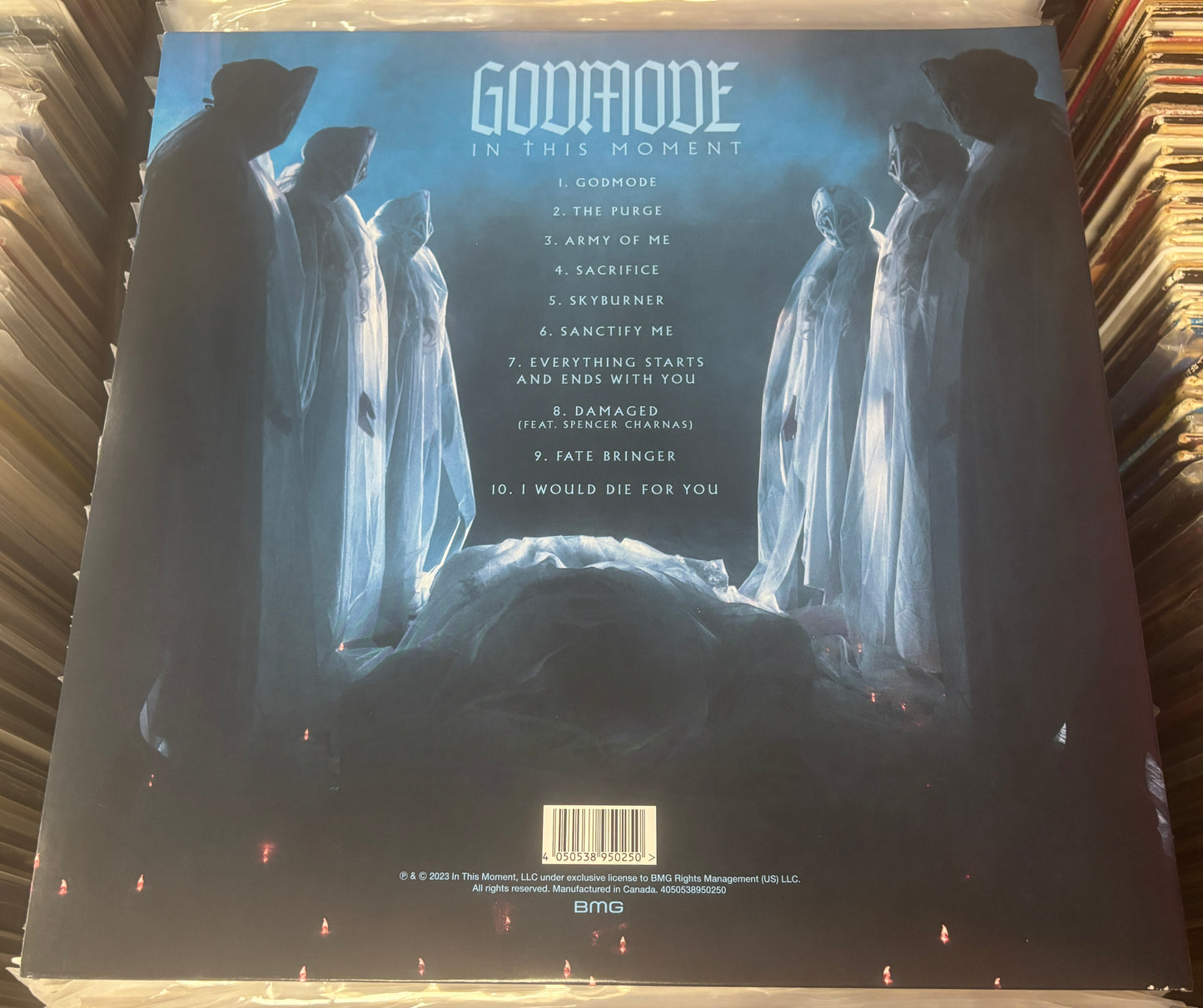 USED: In This Moment - Godmode LP vinyl record (translucent light blue)
