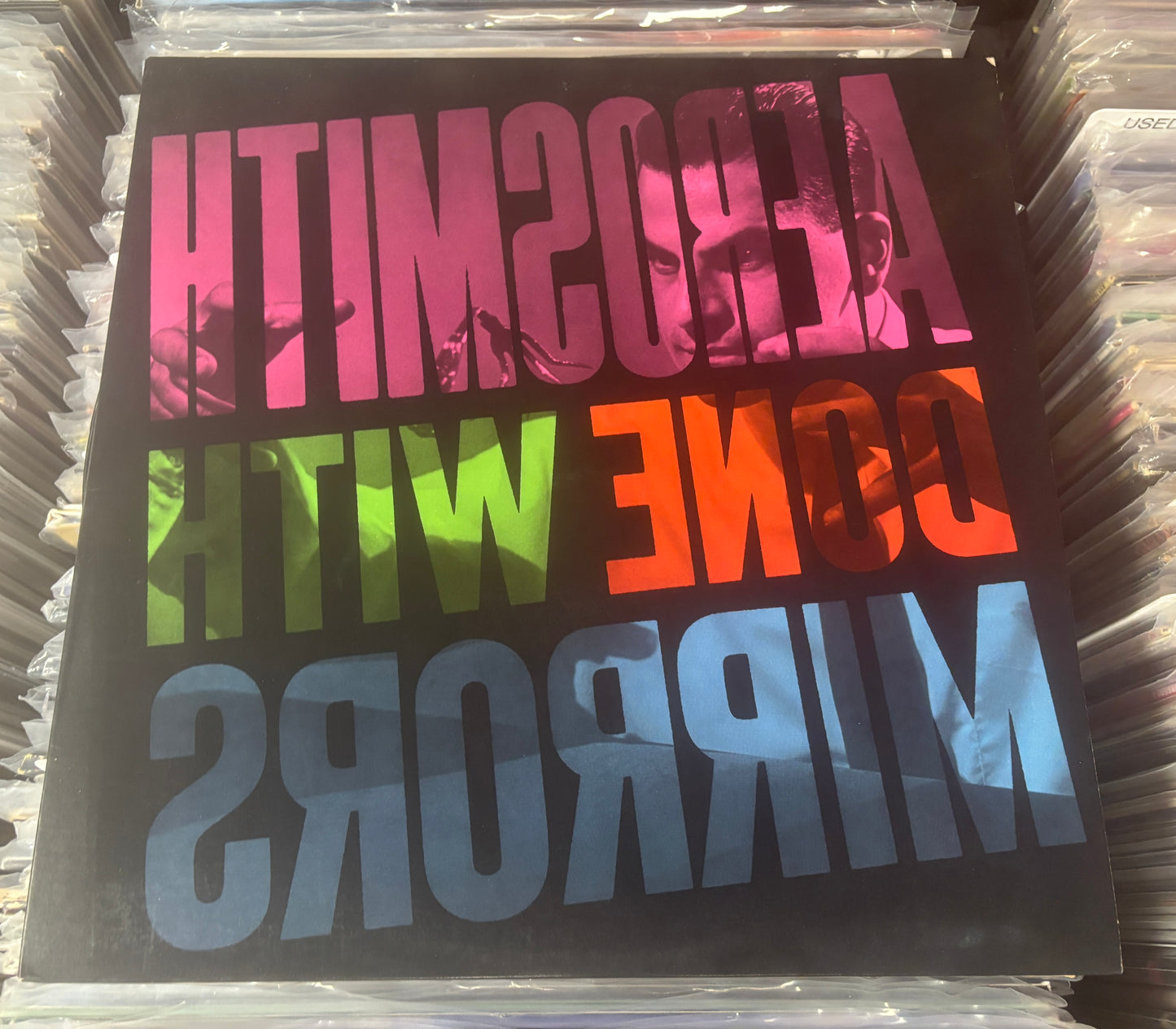 USED:  Aerosmith - Done with Mirrors LP vinyl record (1985 RCA Music Club Edition)
