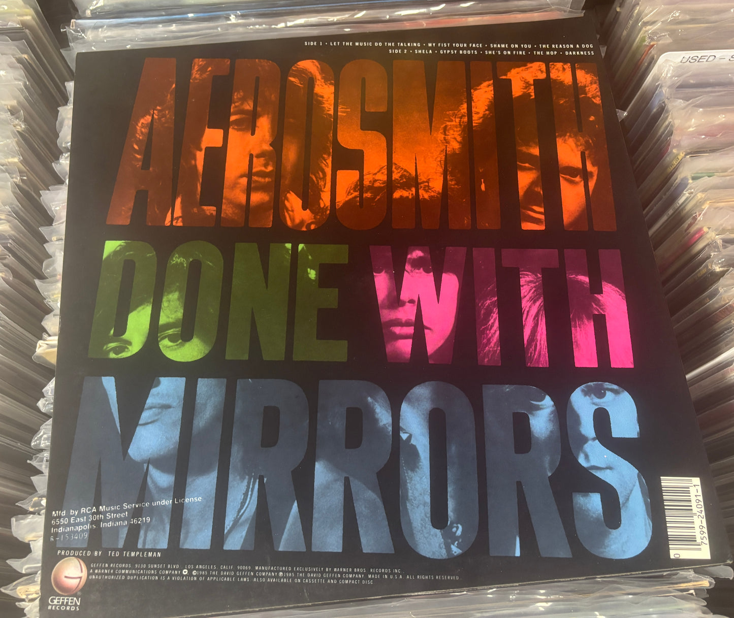 USED:  Aerosmith - Done with Mirrors LP vinyl record (1985 RCA Music Club Edition)