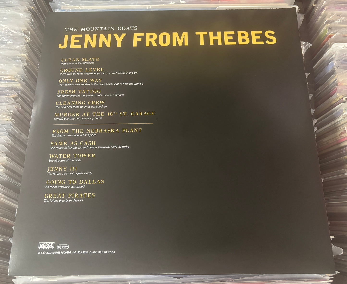 USED: The Mountain Goats - Jenny From Thebes LP yellow & black colored vinyl LP
