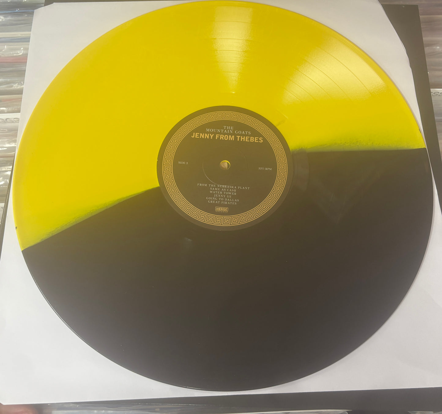 USED: The Mountain Goats - Jenny From Thebes LP yellow & black colored vinyl LP