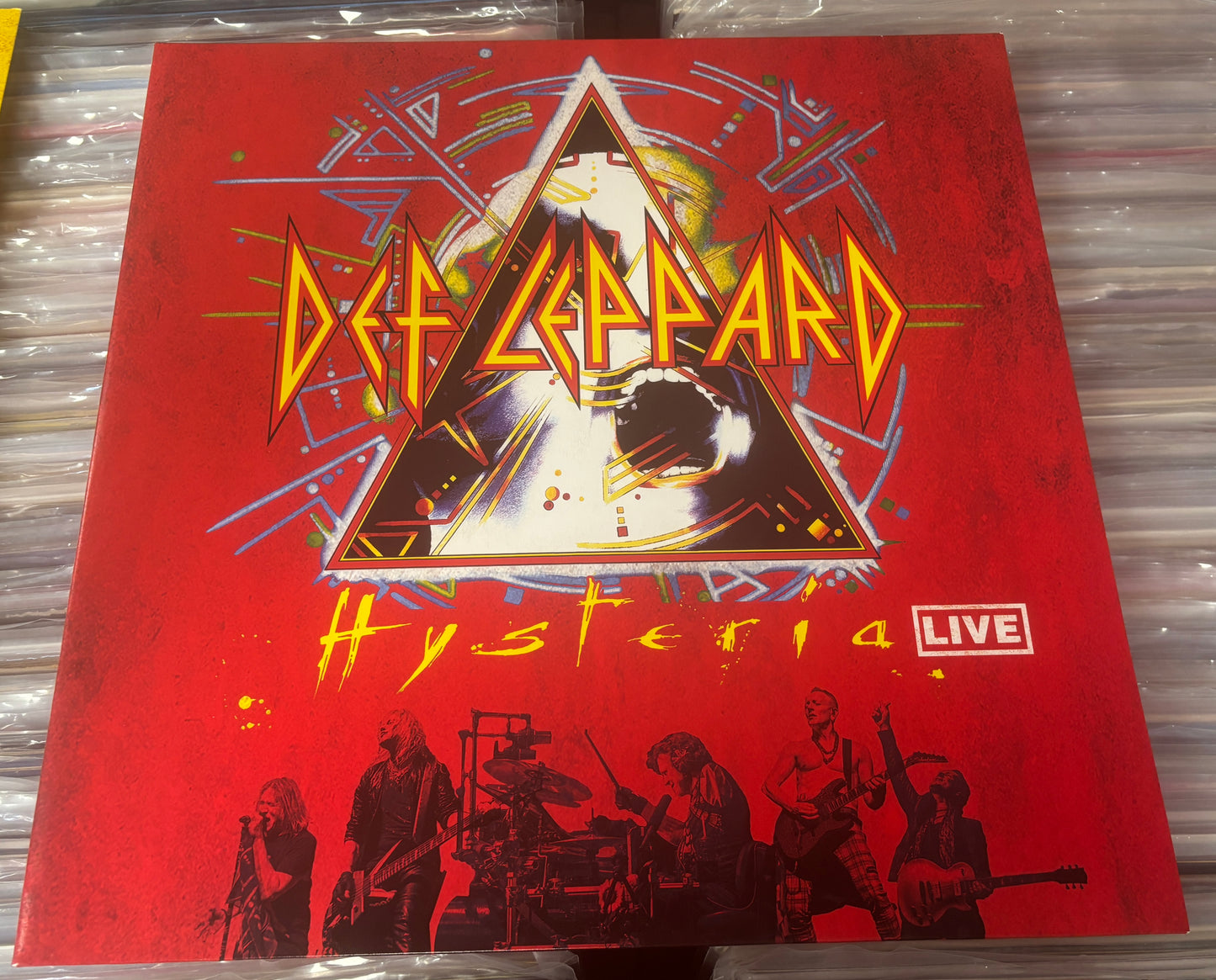 USED: Def Leppard - Hysteria Live! 2xLP clear vinyl record
