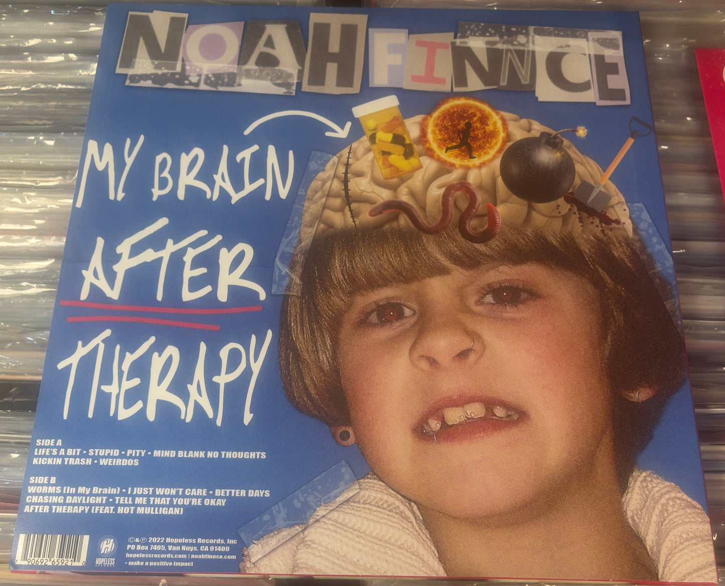 USED: Noahfinnce - Stuff From My Brain/ My Brain After Therapy LP blue vinyl record