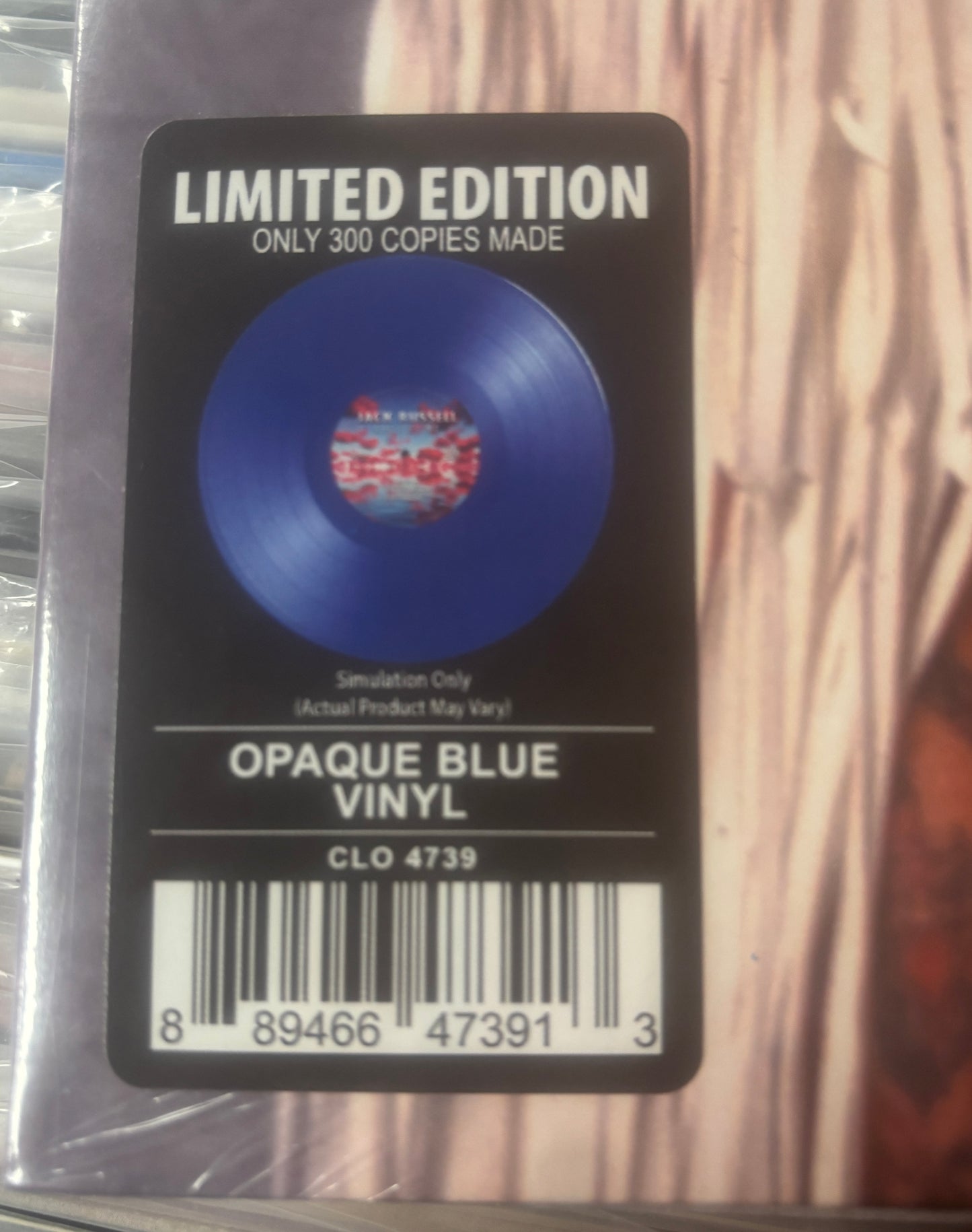 USED: Jack Russell - Shelter Me LP blue vinyl record (limited to 300/STILL SEALED)