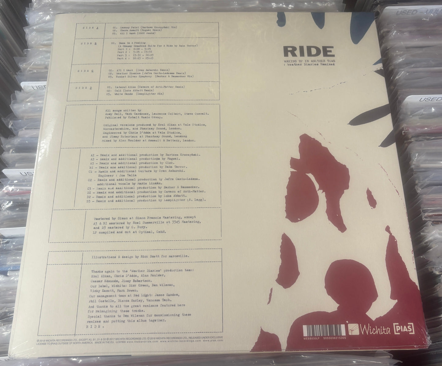 USED: Ride - Waking Up in Another Town: Weather Diaries Remixed 2xLP vinyl record (STILL SEALED)