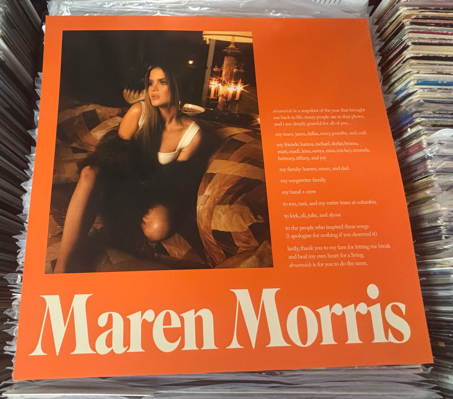 USED: Maren Morris - Dreamsicle LP translucent orange vinyl record