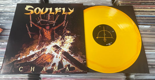 USED: Soulfly - Chama LP yellow orange corona colored vinyl record