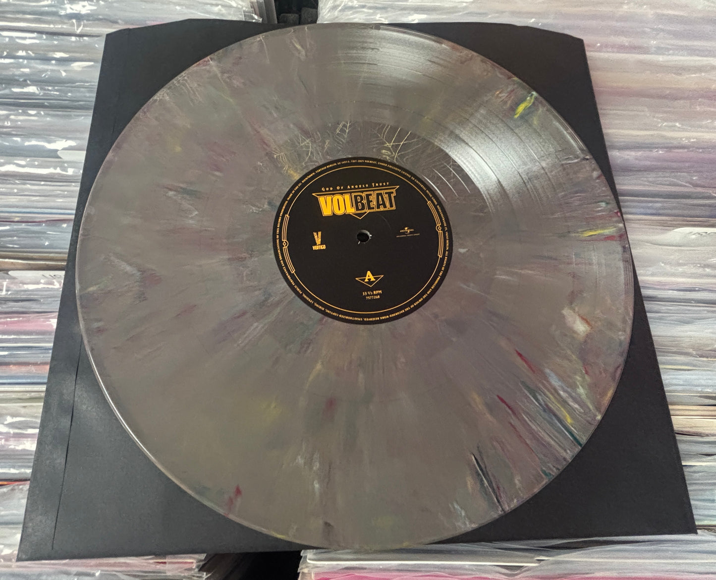 USED: Volbeat - God of Angels Trust LP "mystery color" splatter vinyl record (German pressing)
